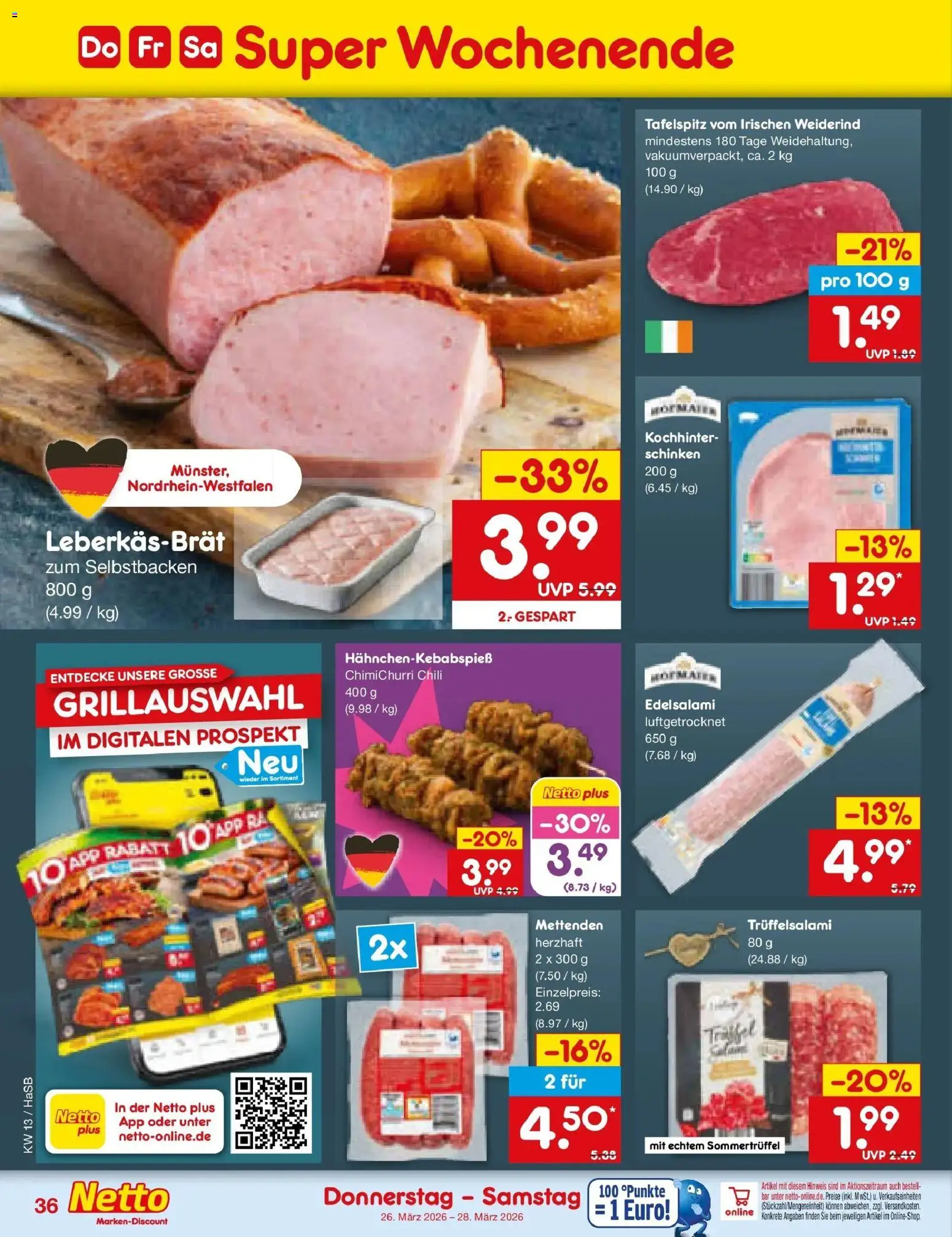Netto Marken-Discount Prospekt Wuppertal	 – gültig ab 23.03.2026 | Seite: 52 | Produkte: Tafelspitz, Chili, Schinken