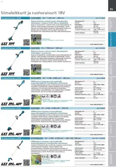 Makita-mainoslehti voimassa 24.03.2026 alkaen | Sivu: 95 | Tuotteet: Akku, Trimmeri