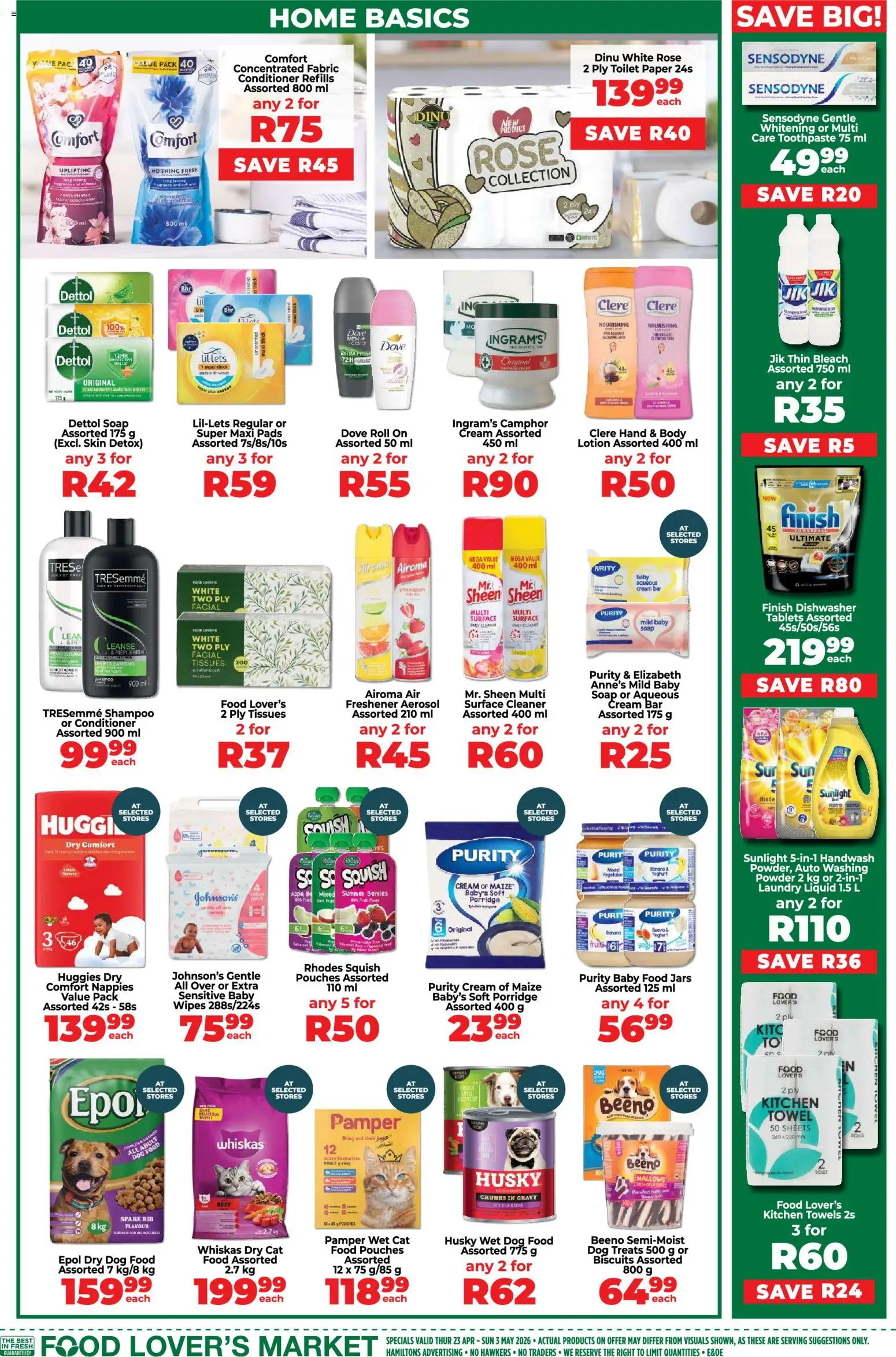 New Food Lover's Market catalogue – valid from 23.04.2026 | Page: 15 | Products: Air freshener, Fruit, Dishwasher tablets, Cat food
