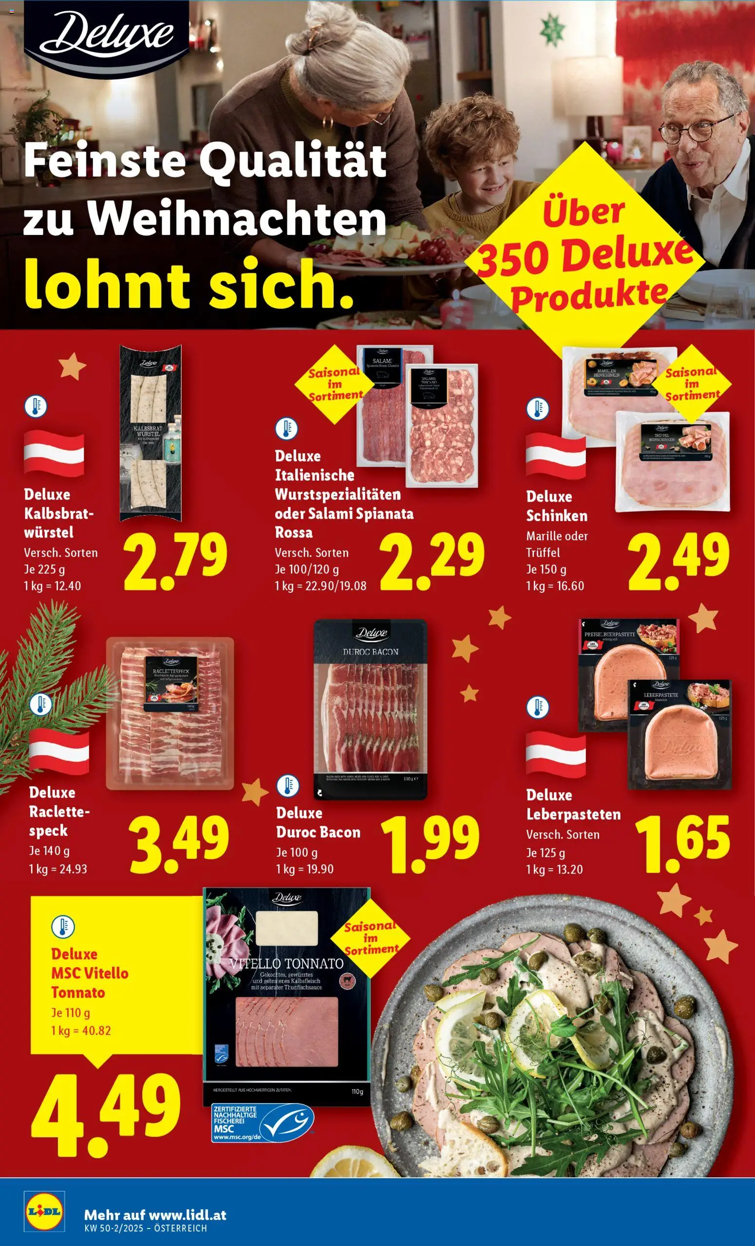 Lidl Flugblatt - Altenmarkt im Pongau, St. Johann im Pongau, Zell am See gültig ab 11.12.2025 | Seite: 10 | Produkte: Salami, Schinken
