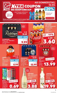 RADEBERGER Pilsner, Pilsner oder Alkoholfrei ab 16.04.2026 gültig | Seite: 9 | Produkte: Monchshof, Erdinger, Cola, Weißbier