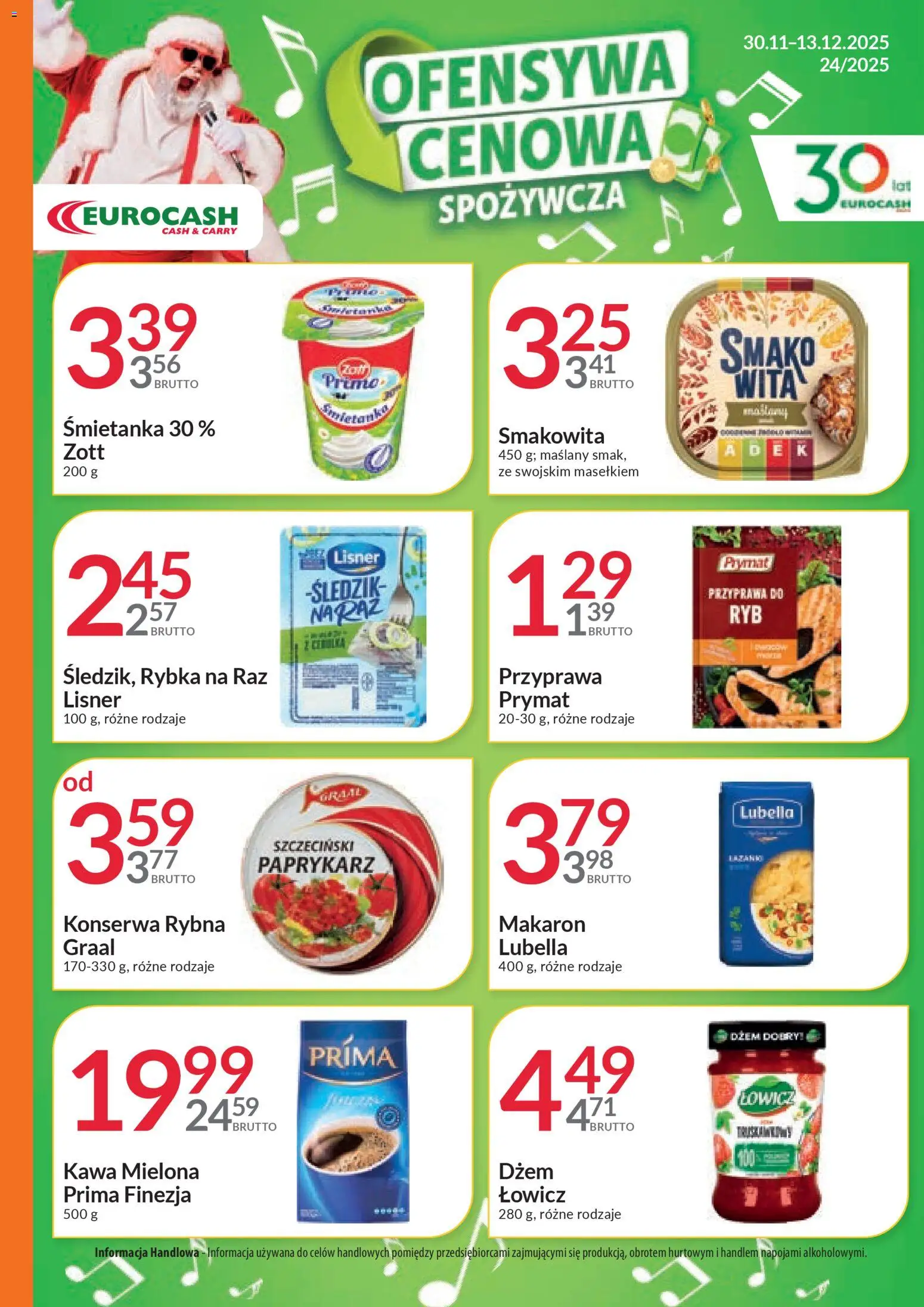 Eurocash Gazetka - Ofensywa Spożywcza od 30.11.2025 | Strona: 1 | Produkty: Paprykarz, Rybna, Dżem, Makaron