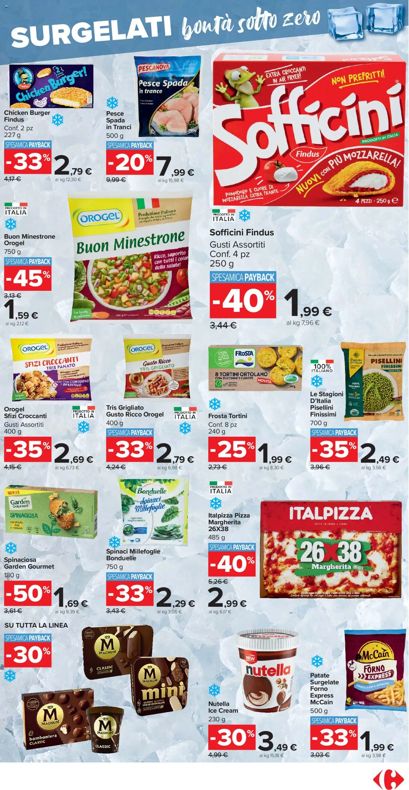 Volantino Carrefour del 17.11.2025 | Pagina: 11 | Prodotti: Minestrone, Pizza, Patate, Spinaci