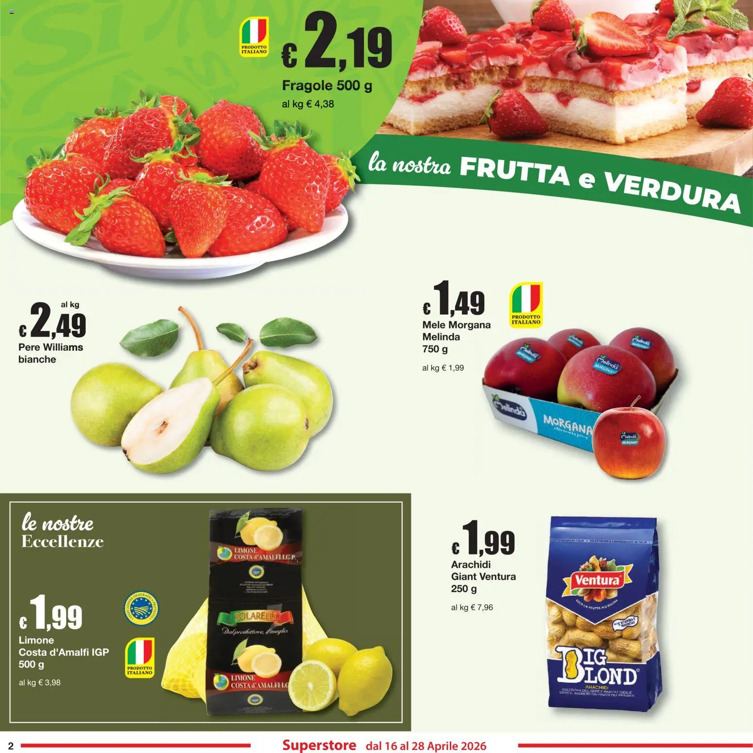 Volantino Sì con Te del 16.04.2026 | Pagina: 2 | Prodotti: Mele, Fragole, Frutta, Arachidi
