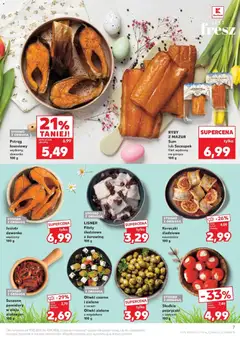 Pogląd oferty "Kaufland gazetka - Wielkanoc" - ważna od 19.03.2026 | Strona: 7 | Produkty: Oliwki zielone, Żurawina, Ryby, Oliwki czarne