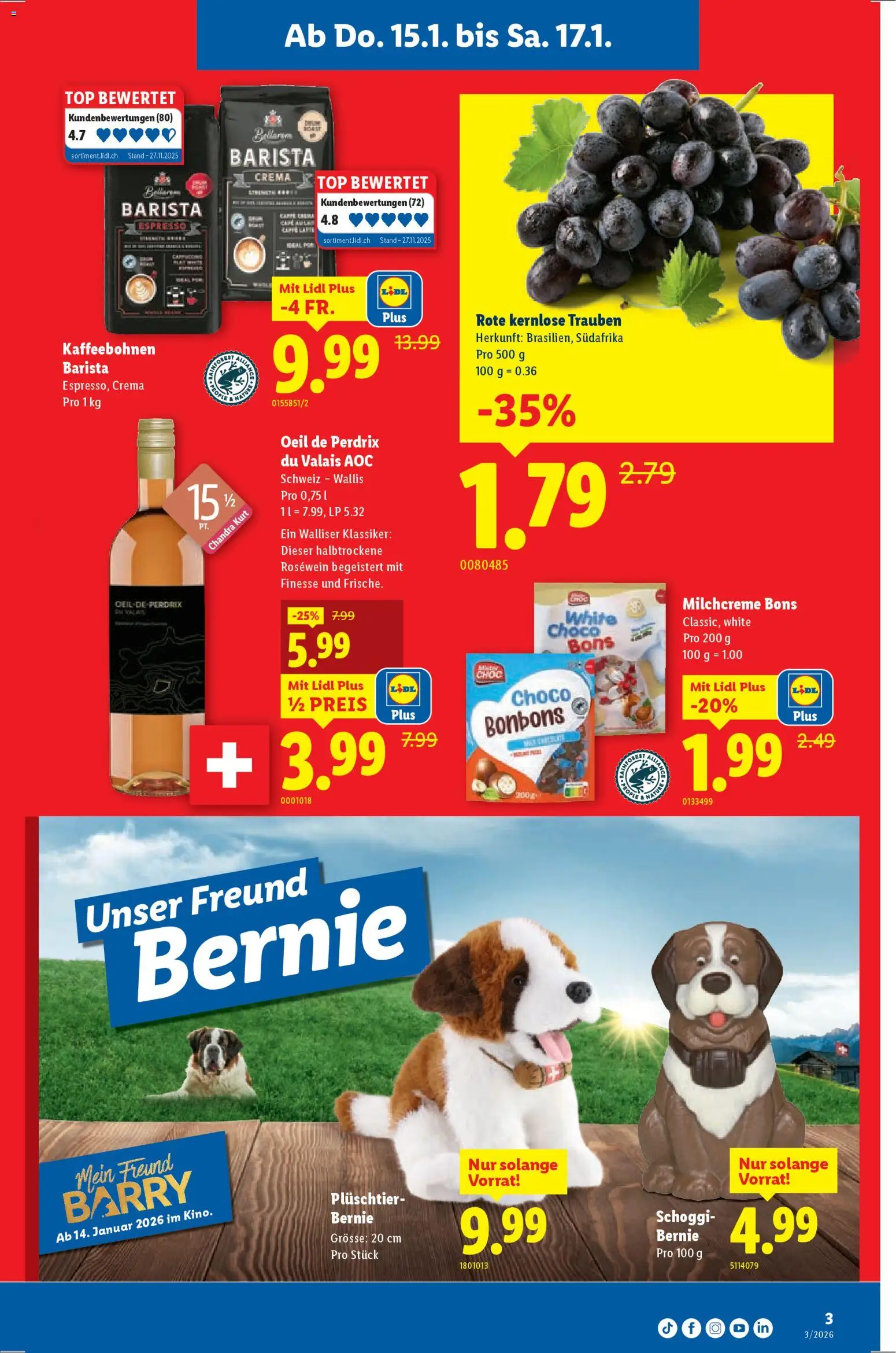 Lidl Aktionen – gültig ab 15.01.2026 | Seite: 3 | Produkte: Rosewein, Top