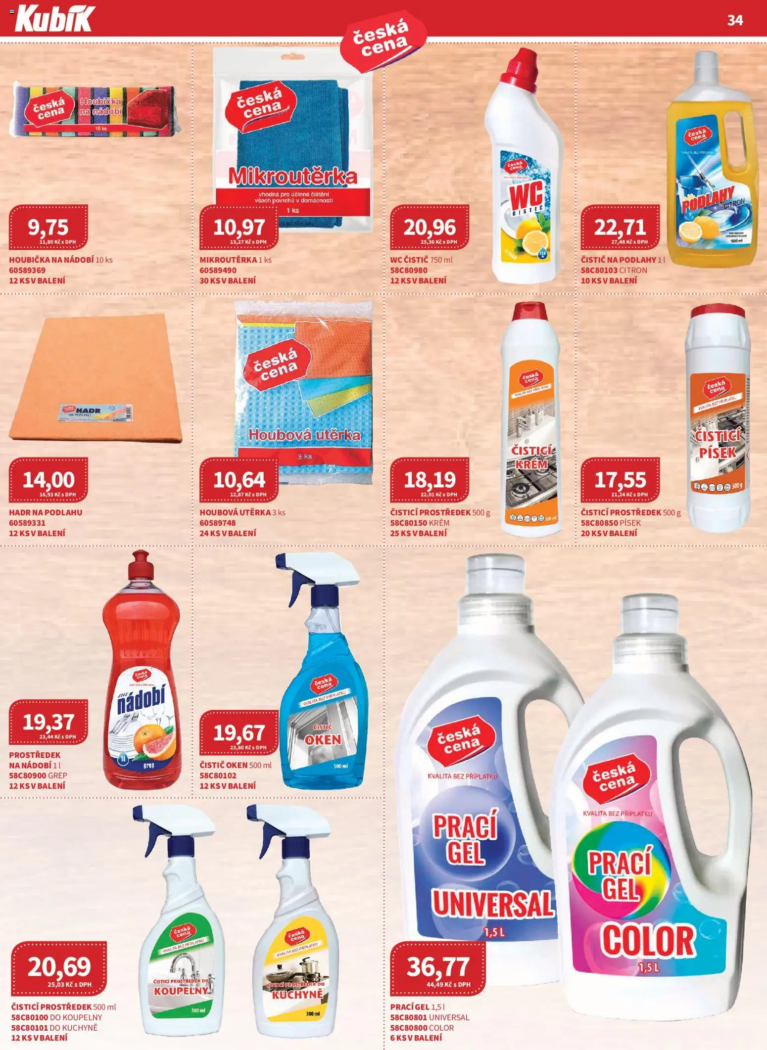 Kubík leták - Velkoobchod 01/2026 od 07.01.2026 | Strana: 34 | Produkty: Nádobí, Grep, Citron, Utěrka