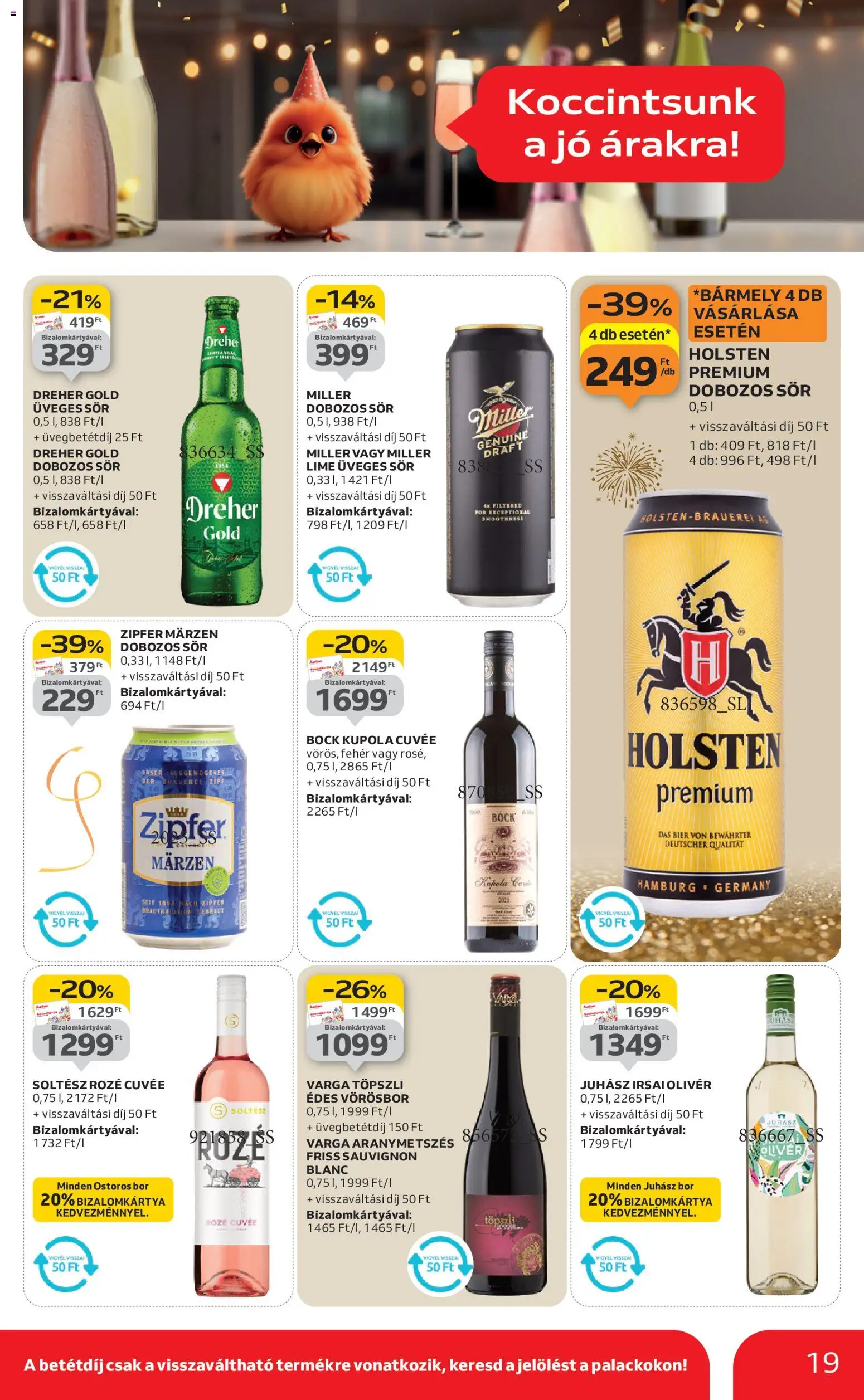 Auchan akciós ujság - amely érvényes a következő dátumtól: 27.12.2025 | Oldal: 19 | Termékek: Lime, Bor, Sör, Vörösbor