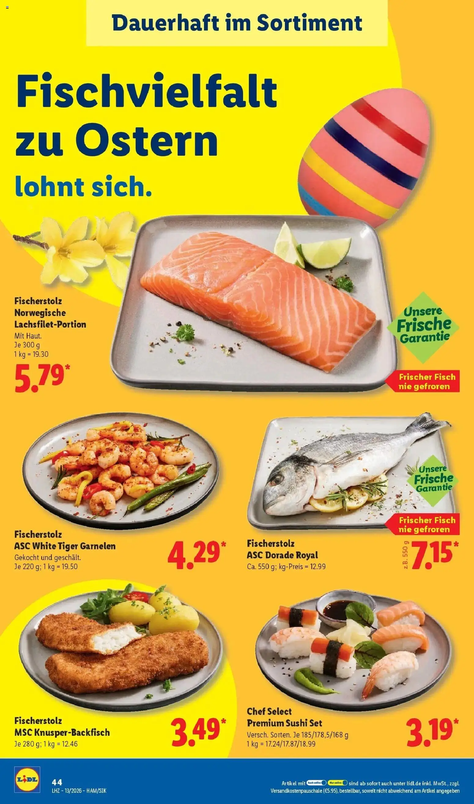Lidl Prospekt Hamburg – gültig ab 23.03.2026 | Seite: 66 | Produkte: Dorade, Garnelen, Fisch, Tiger garnelen