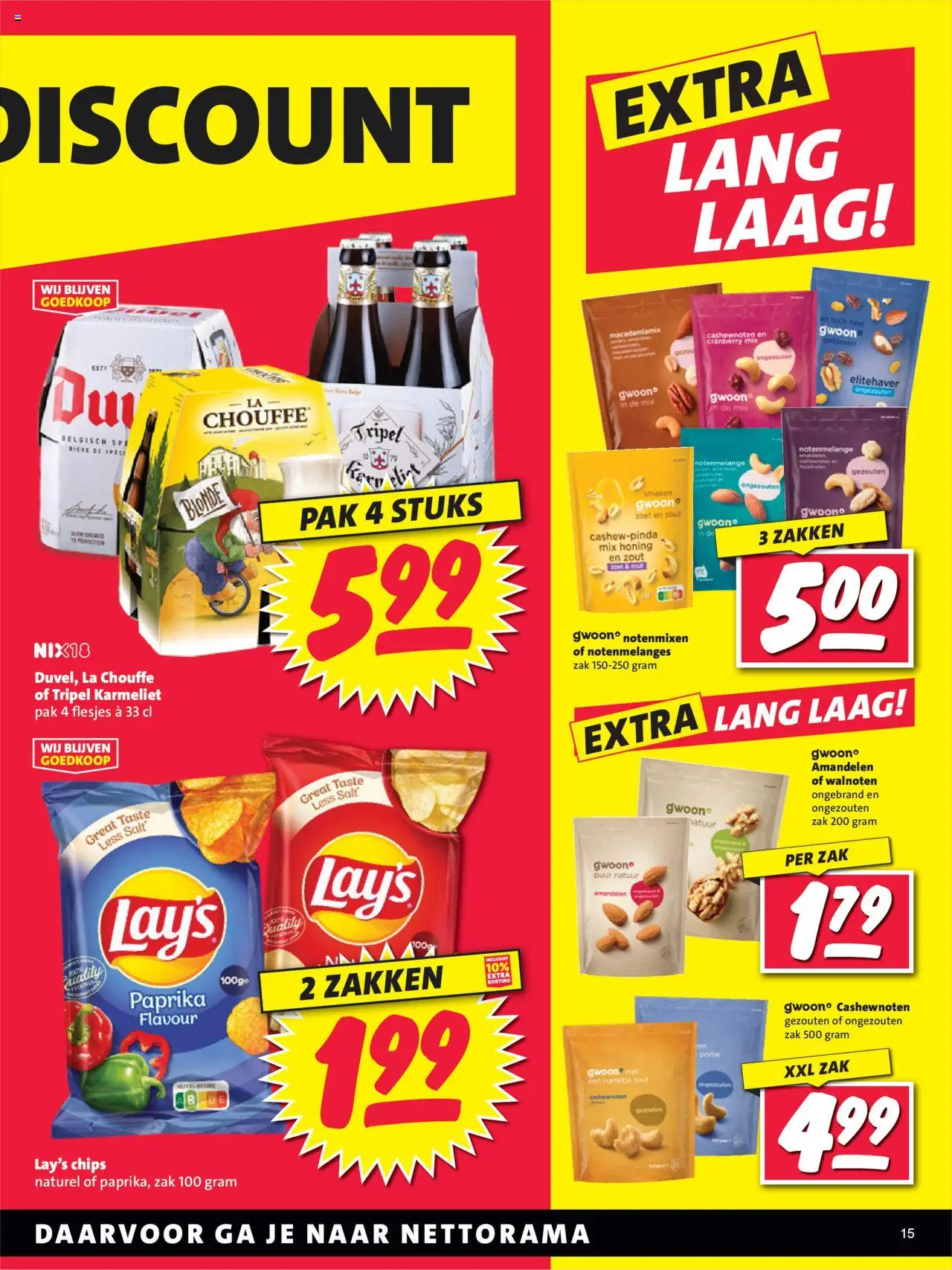  | Pagina: 15 | Producten: Chips, Kész piskótalap, La, Cashewnoten