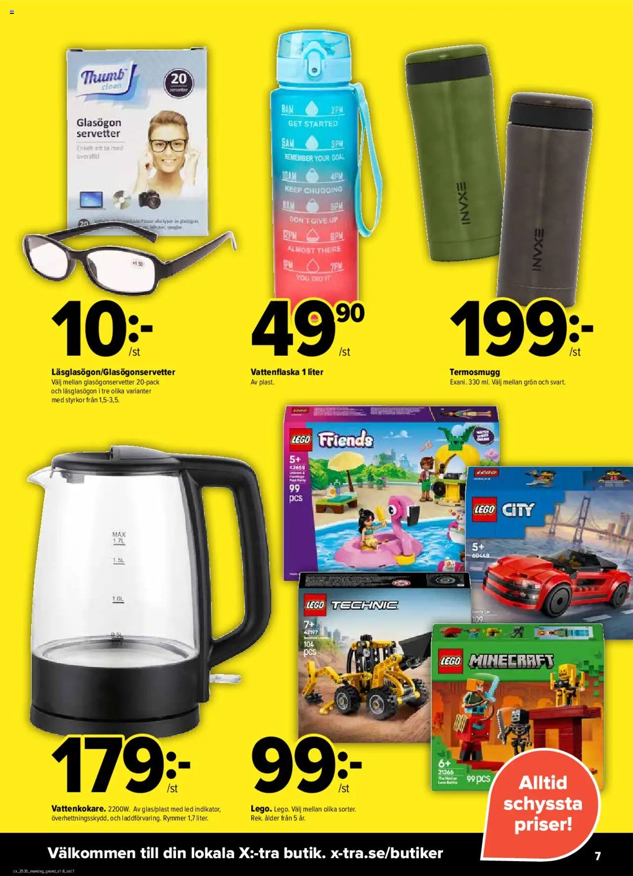 Coop X:-TRA reklamblad aktuell från 25.08.2025 | Sida: 7 | Produkter: Vattenflaska, Glasögon, Servetter