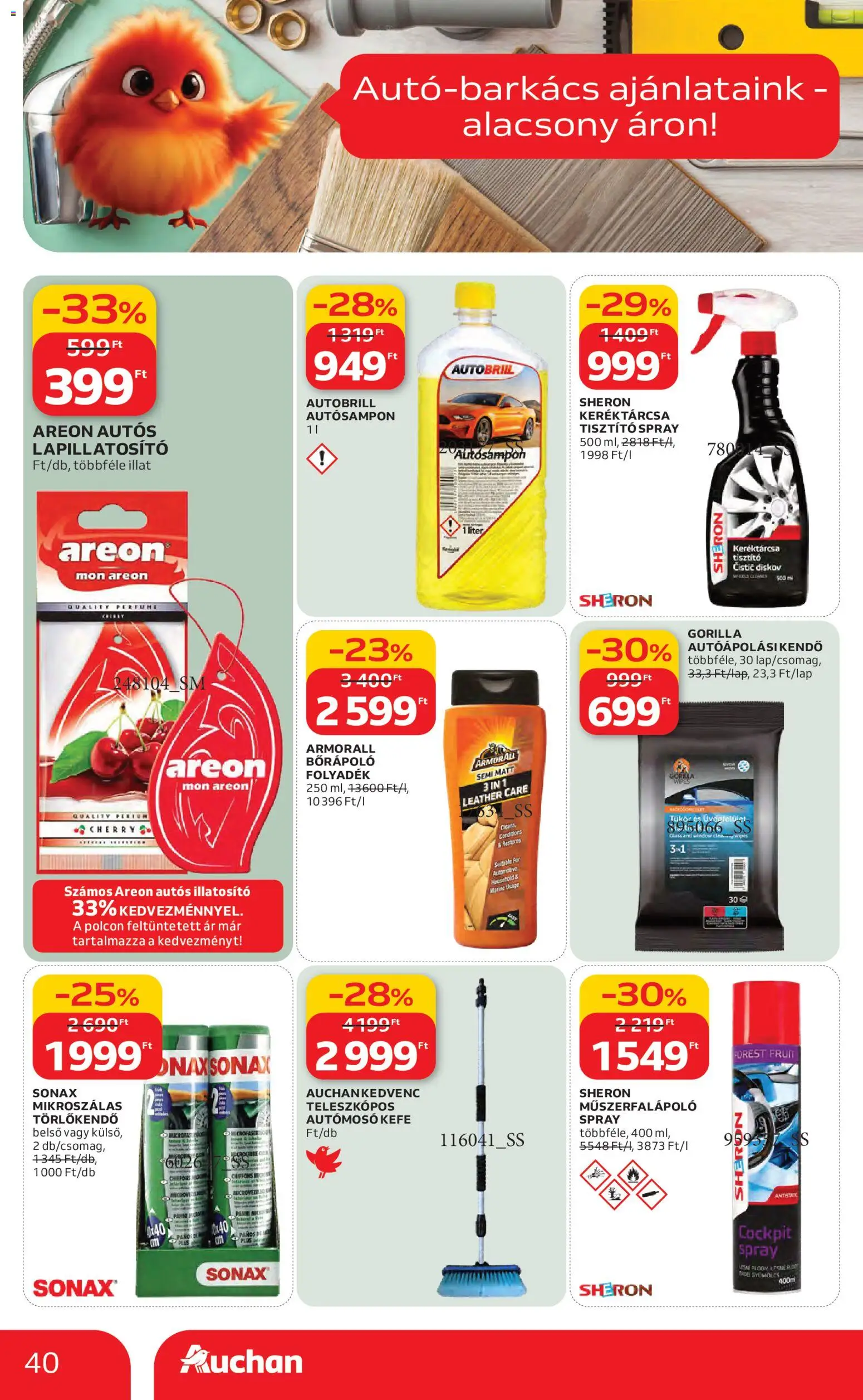 Auchan akciós ujság - amely érvényes a következő dátumtól: 26.02.2026 | Oldal: 40 | Termékek: Gyümölcs, Törlőkendő, Kefe