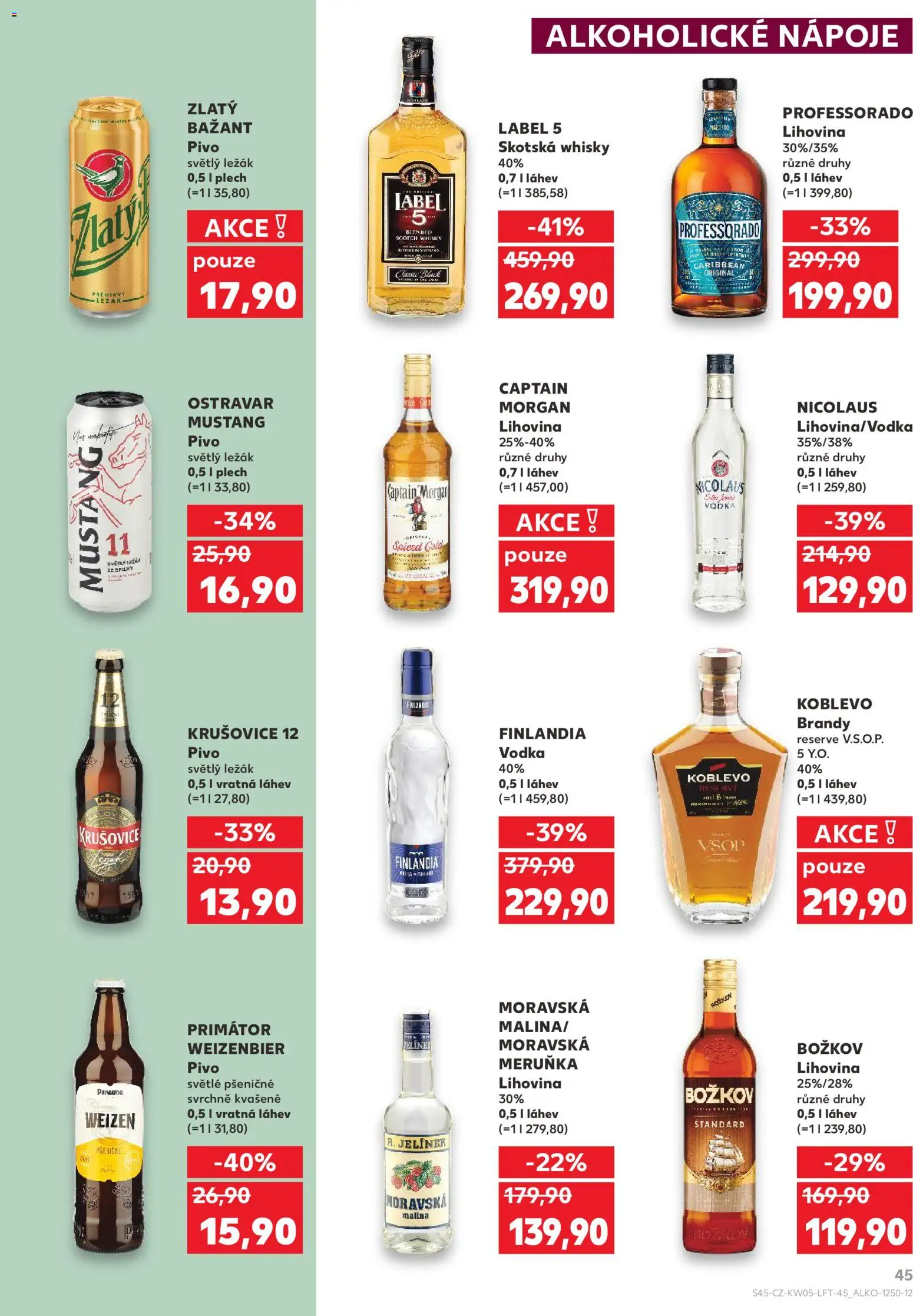 Kaufland leták - Liberec od 28.01.2026 | Strana: 45 | Produkty: Brandy, Plech, Krušovice, Krušovice 12