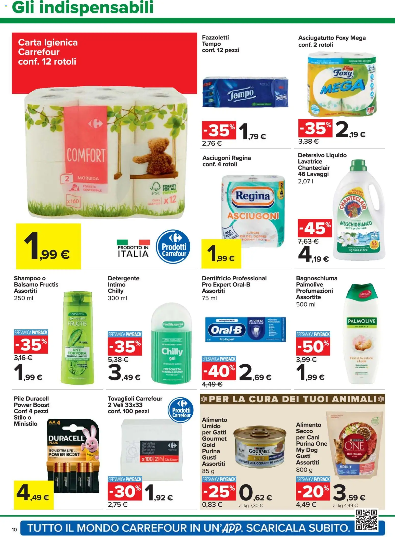 Volantino Carrefour del 06.11.2025 | Pagina: 10 | Prodotti: Shampoo, Balsamo, Latte, Lavatrice