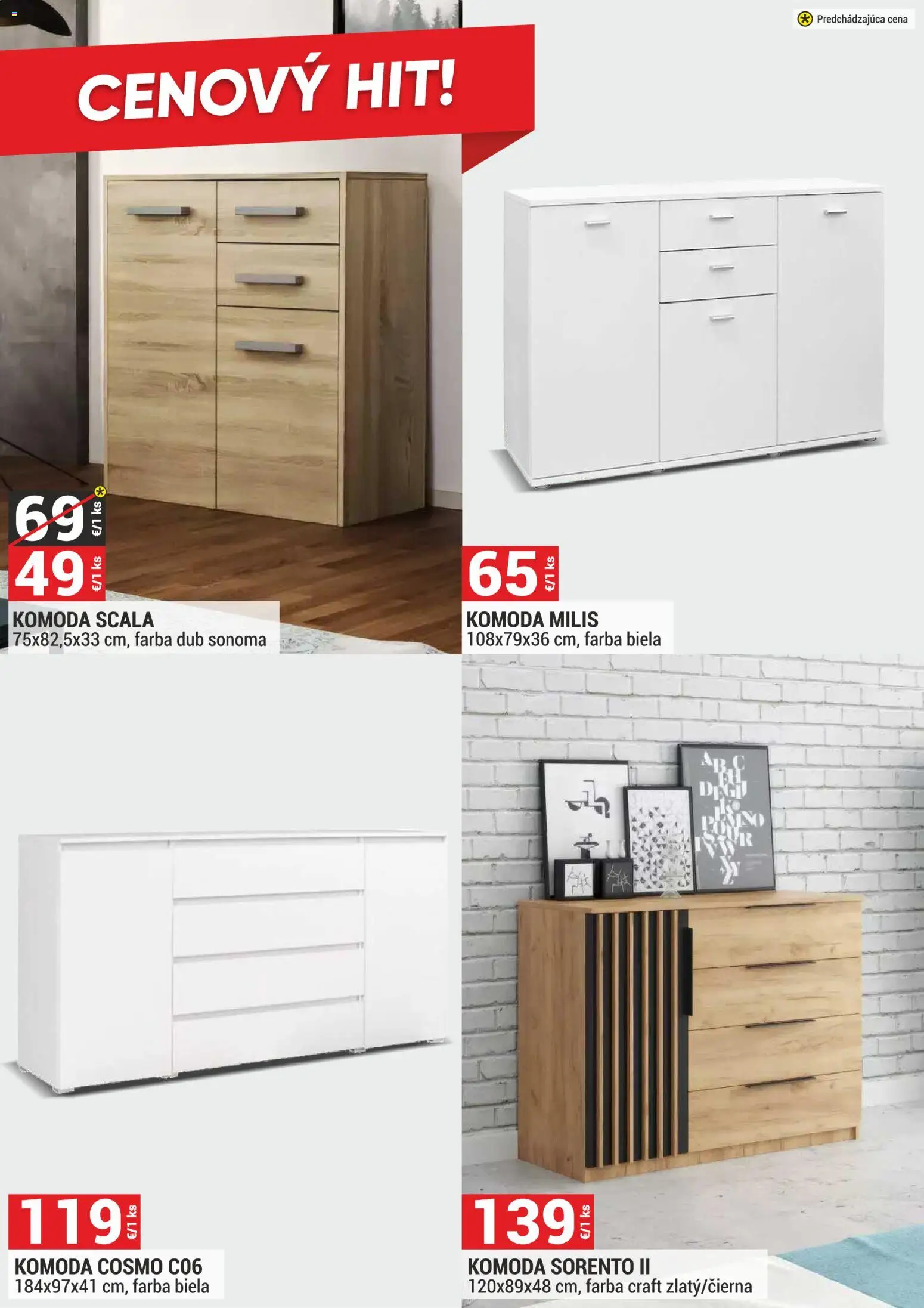 Nové Merkury Market akcie – leták je platný od 02.01.2026 | Strana: 37 | Produkty: Komoda