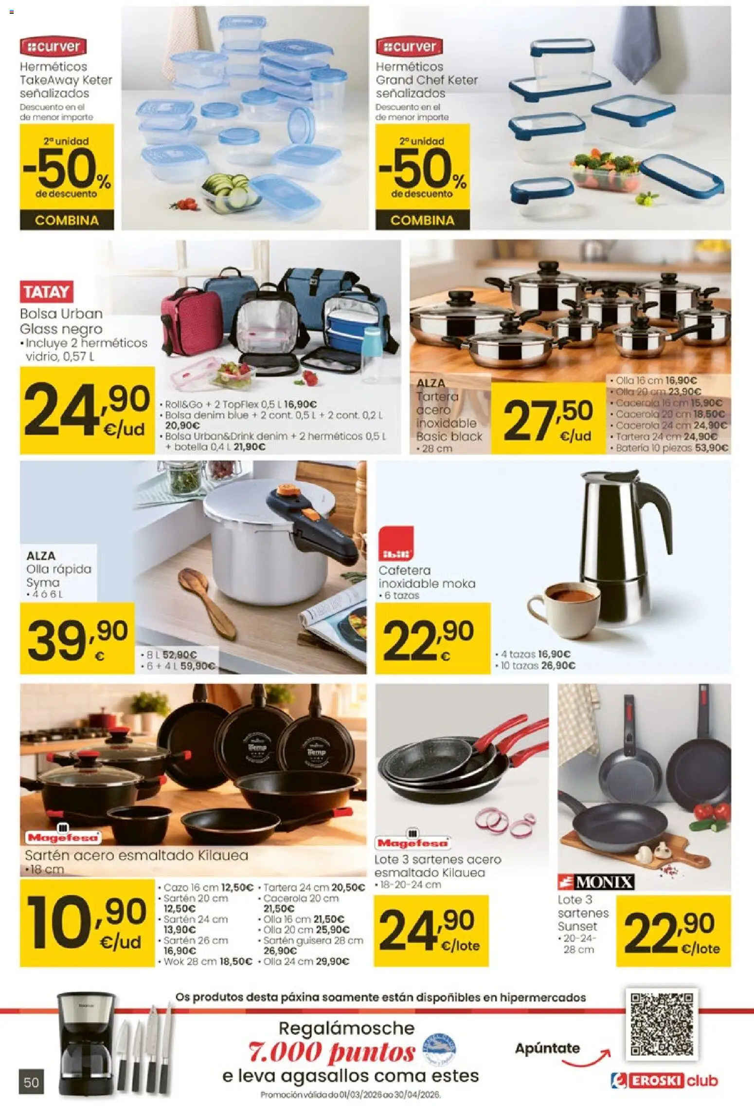 Eroski - Quieres ahorrar conmigo │ válido desde el 26.03.2026 | Página: 50 | Productos: Bolsa, Cafetera, Batería