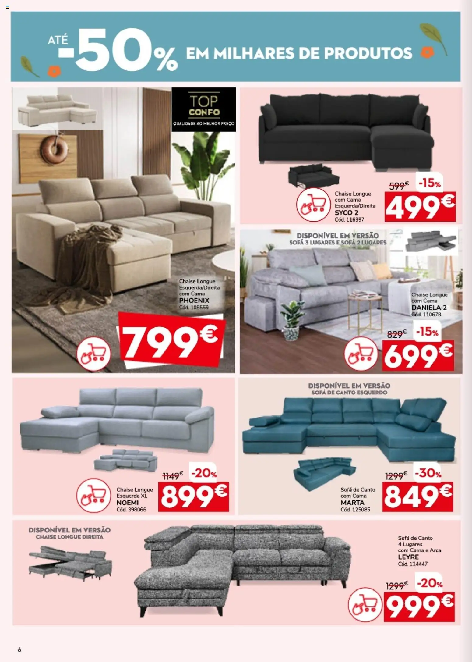 Conforama folheto │ válido de 26.03.2026 | Página: 6 | Produtos: Cama, Sofá