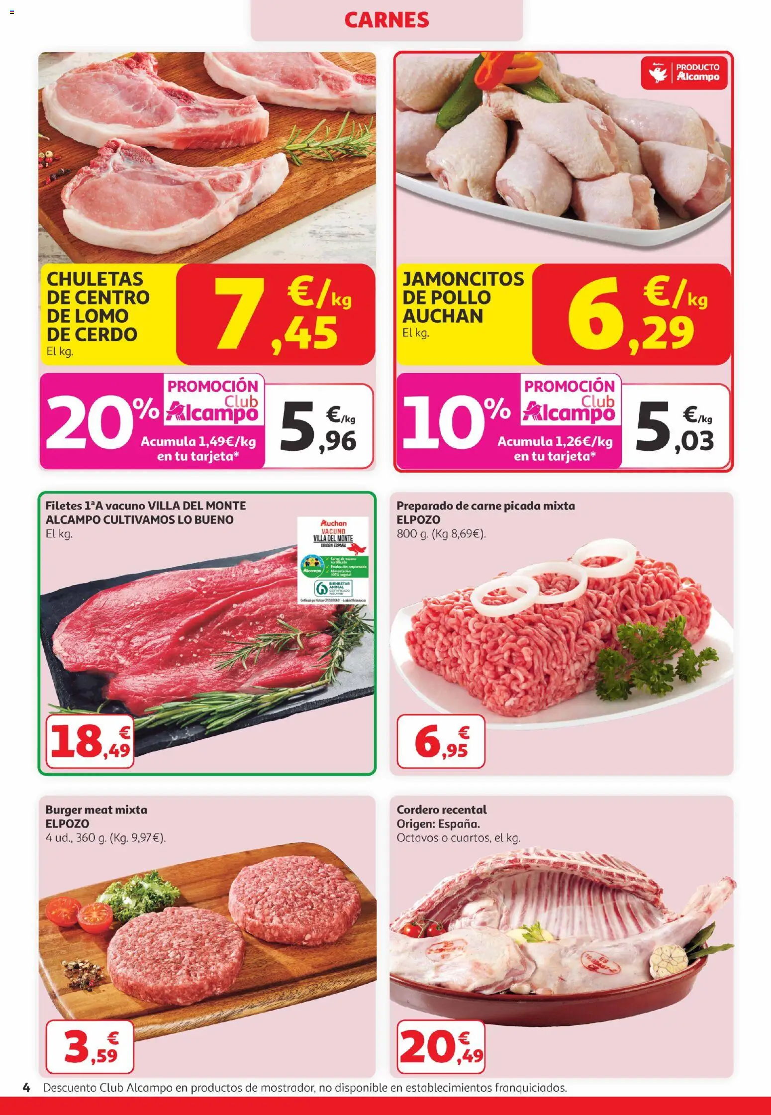 Alcampo  Canarias │ válido desde el 25.03.2026 | Página: 4 | Productos: Cerdo, Φίλτρο καφέ