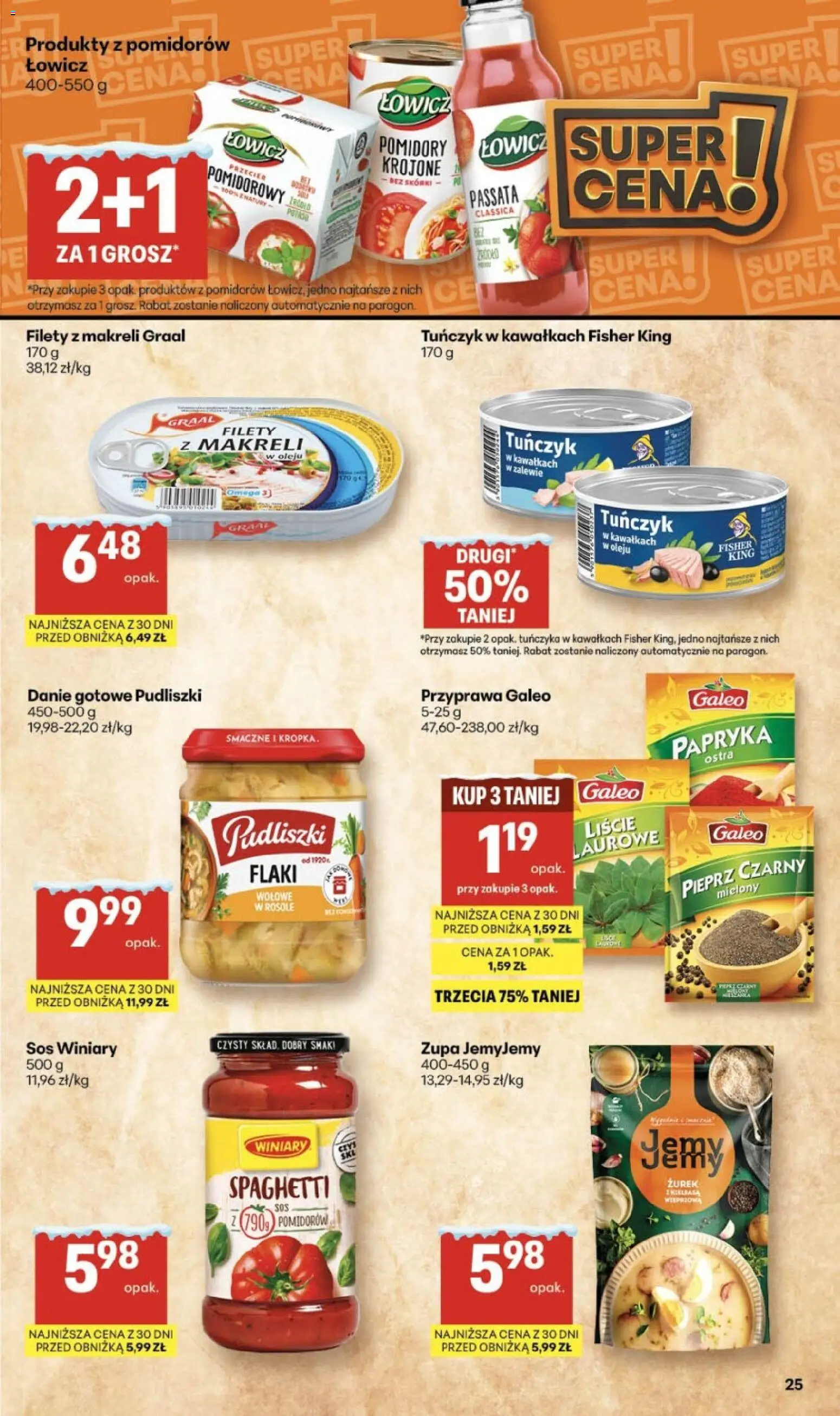 Delikatesy Centrum Gazetka - Sklepy Własne od 08.01.2026 | Strona: 25 | Produkty: Przecier pomidorowy, Tuńczyk w oleju, Tuńczyk, Flaki
