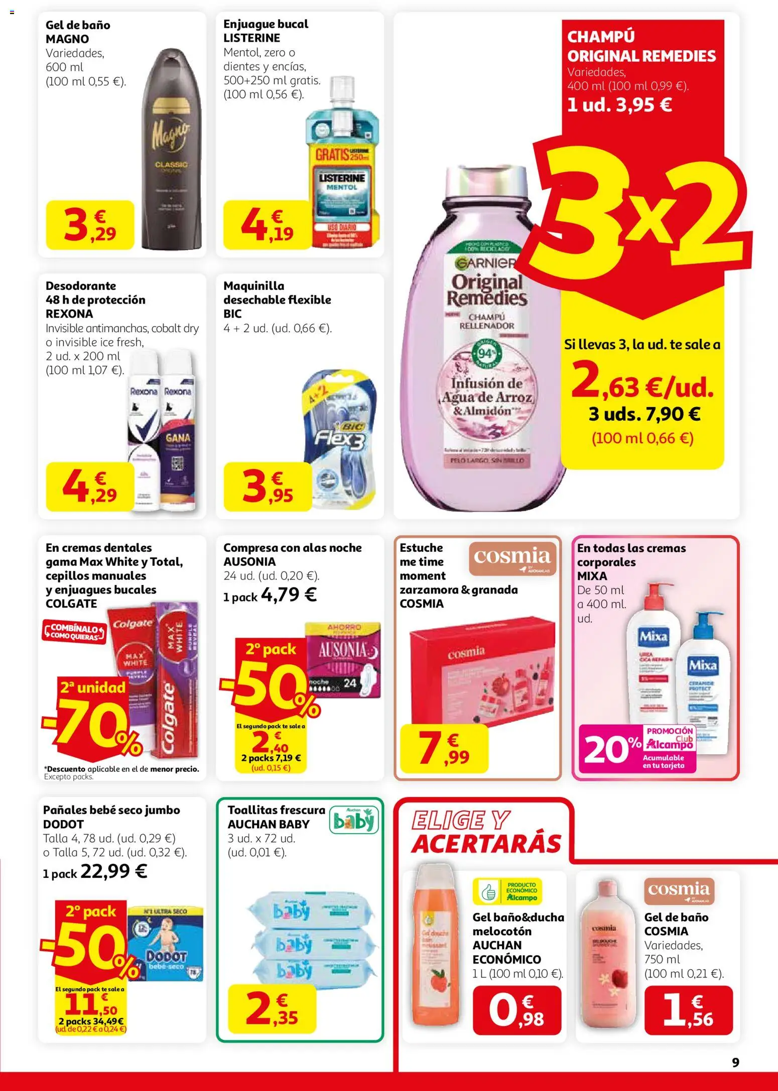 Alcampo - HP Catalán │ válido desde el 12.02.2026 | Página: 9 | Productos: Champú, Desodorante, Gel de baño, Baño