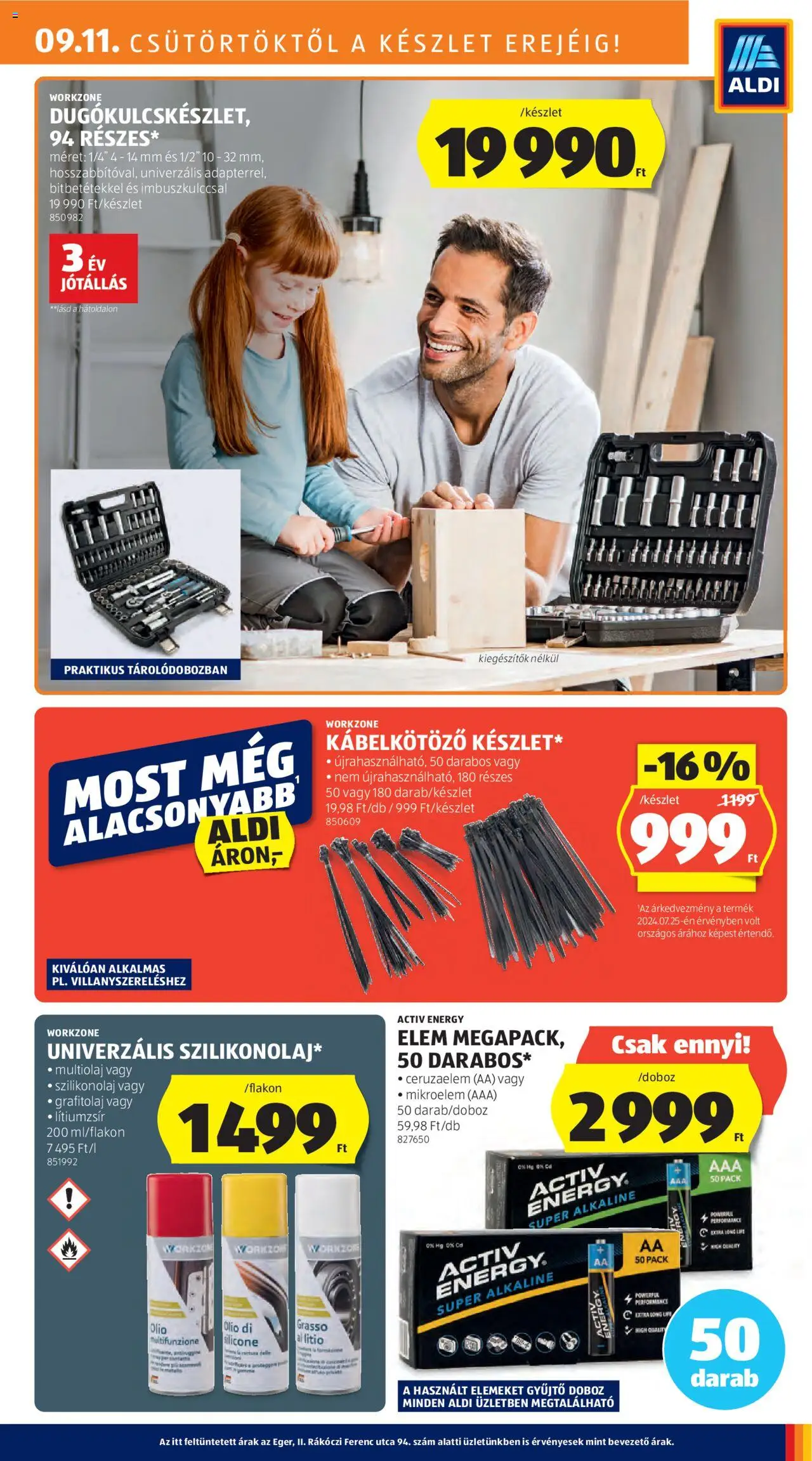Aldi akciós ujság - amely érvényes a következő dátumtól: 11.09.2025 | Oldal: 5 | Termékek: Ceruzaelem, Doboz