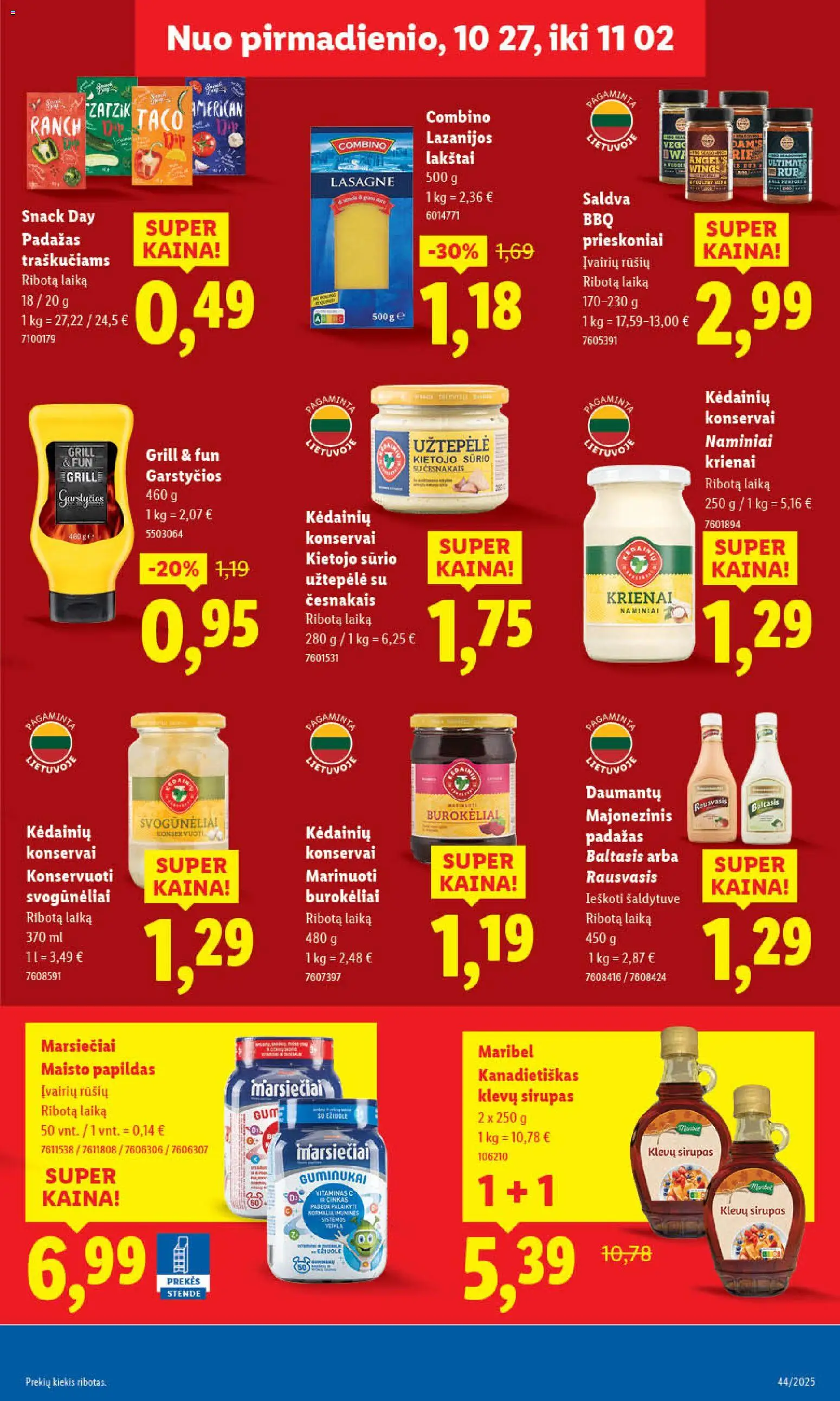 LIDL akcijos nuo 27.10.2025 | Puslapis: 37 | Prekių: Konservai, Prieskoniai, Padažas, Guminukai
