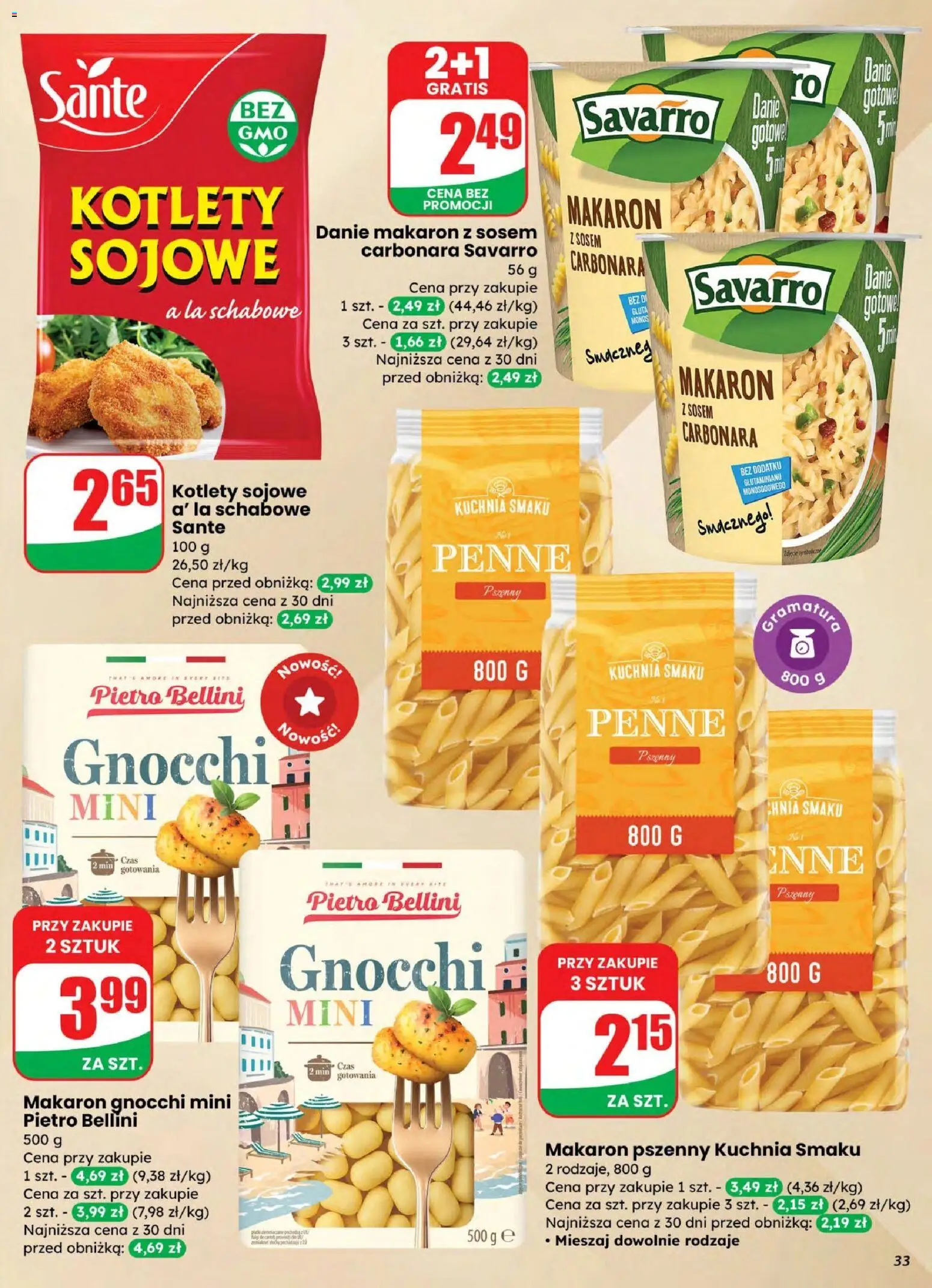 Dino gazetka od 04.03.2026 | Strona: 33 | Produkty: Carbonara, Penne, Makaron, Kotlety