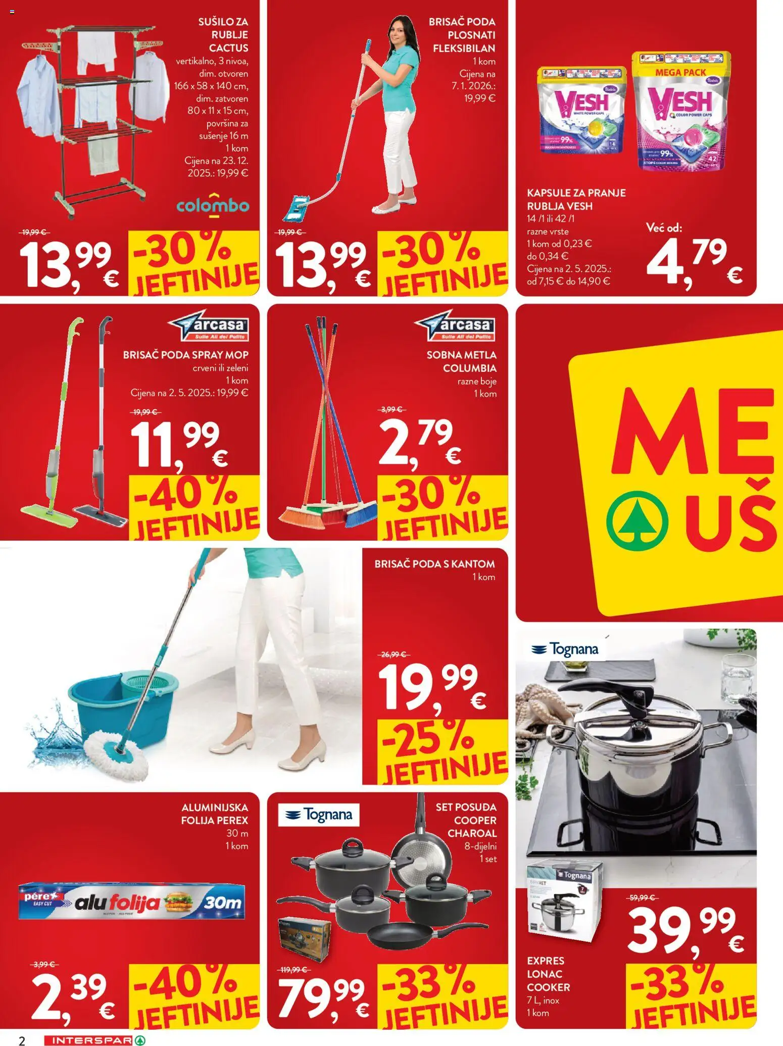 Interspar katalog | vrijedi od 21.01.2026 | Stranica: 2 | Proizvodi: Tognana, Mop, Kapsule za pranje rublja, Lonac