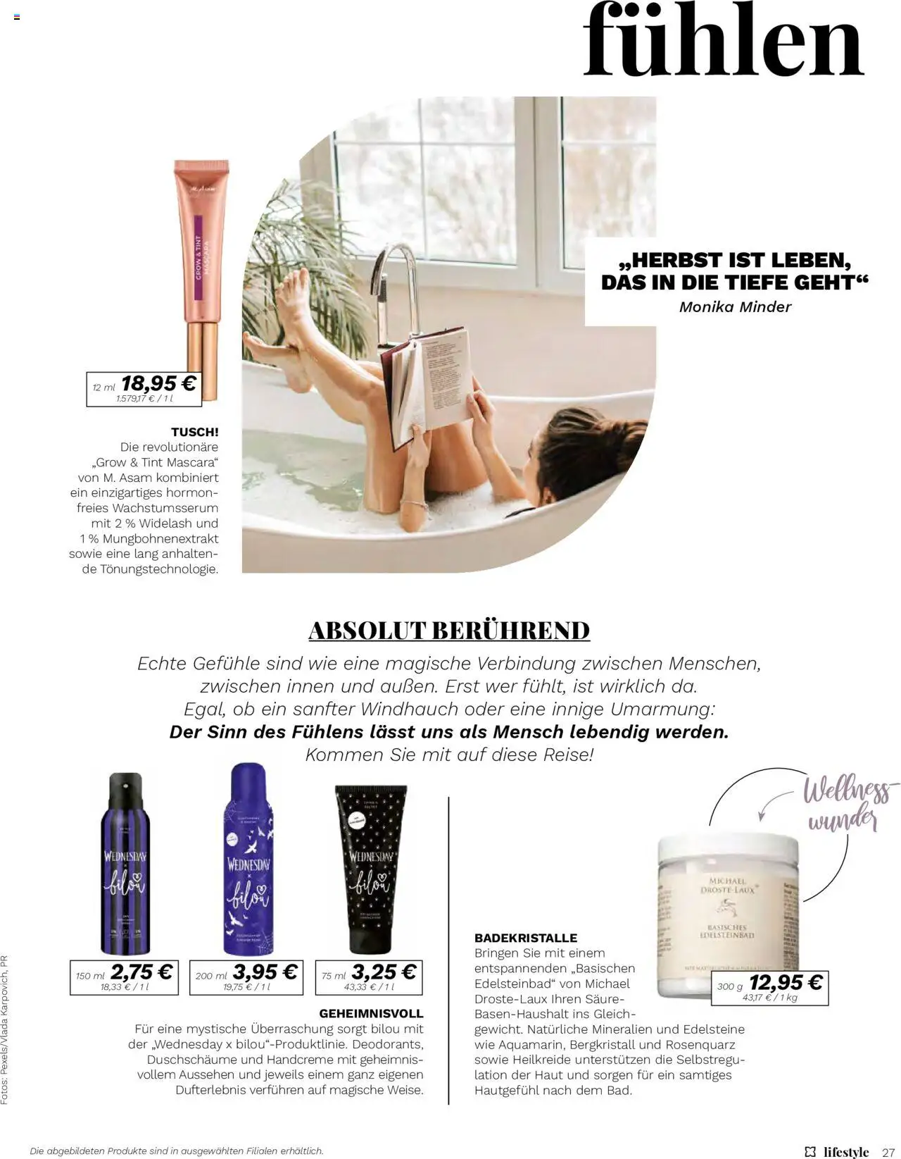 Müller  Lifestyle – gültig ab 15.09.2025 | Seite: 27 | Produkte: Bad, Handcreme, Deodorant, Mascara
