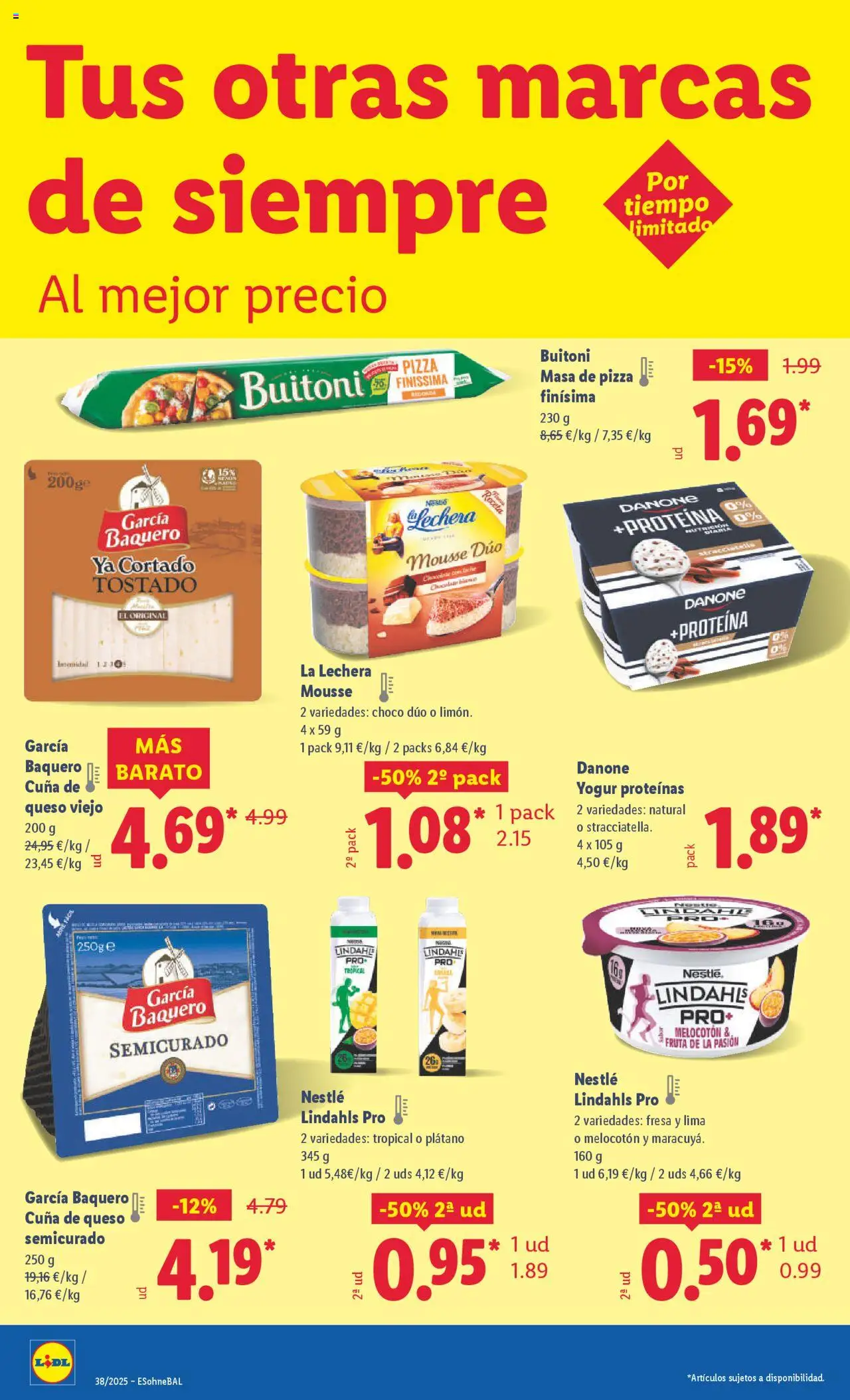 Lidl folleto │ válido desde el 15.09.2025 | Página: 28 | Productos: Mousse, Queso, Yogur, Pizza