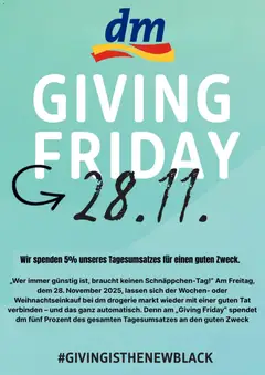 dm drogerie markt - Giving Friday ab 28.11.2025 gültig