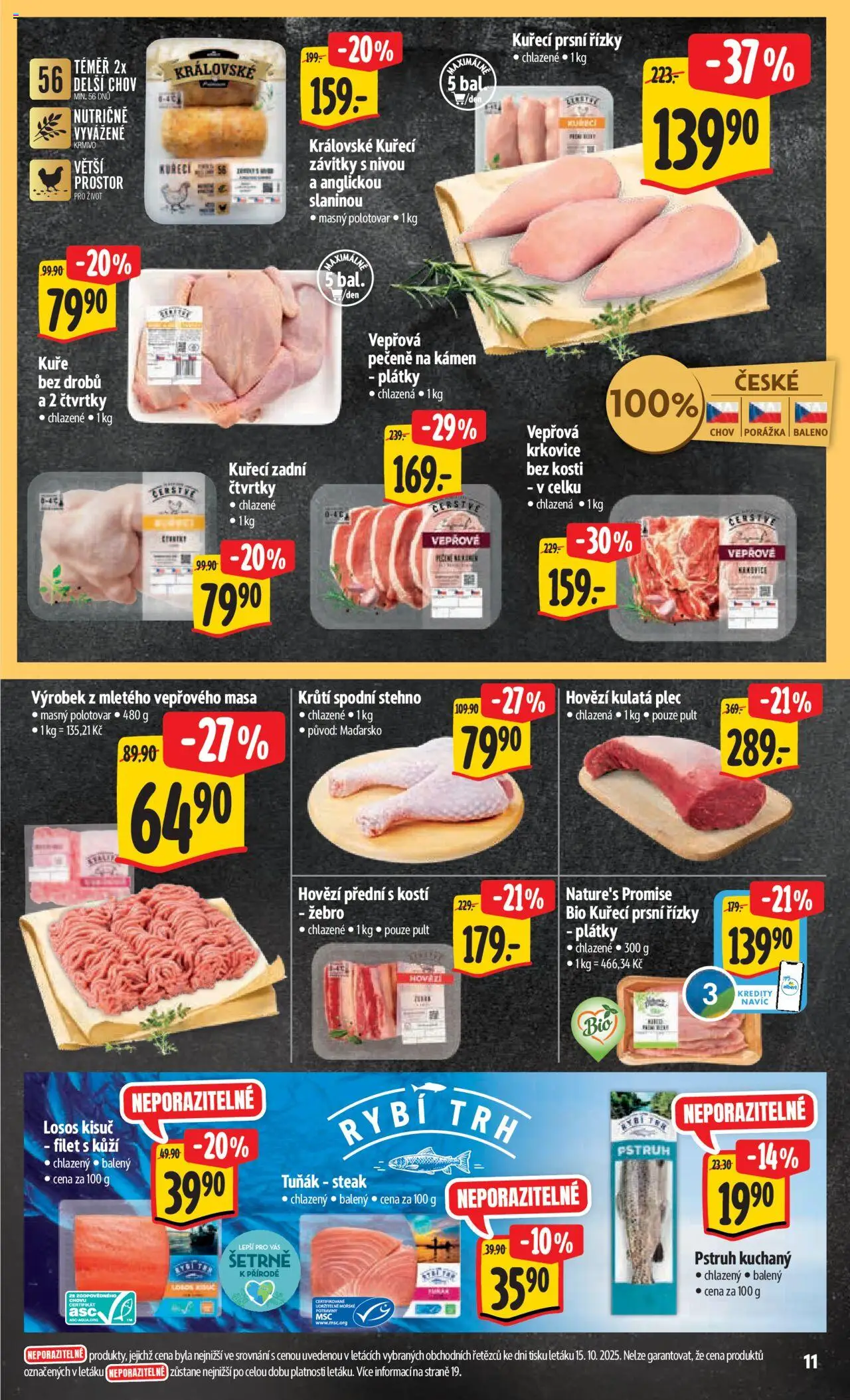 Albert leták - Hypermarket od 22.10.2025 | Strana: 20 | Produkty: Steak, Losos, Filet, Kuře