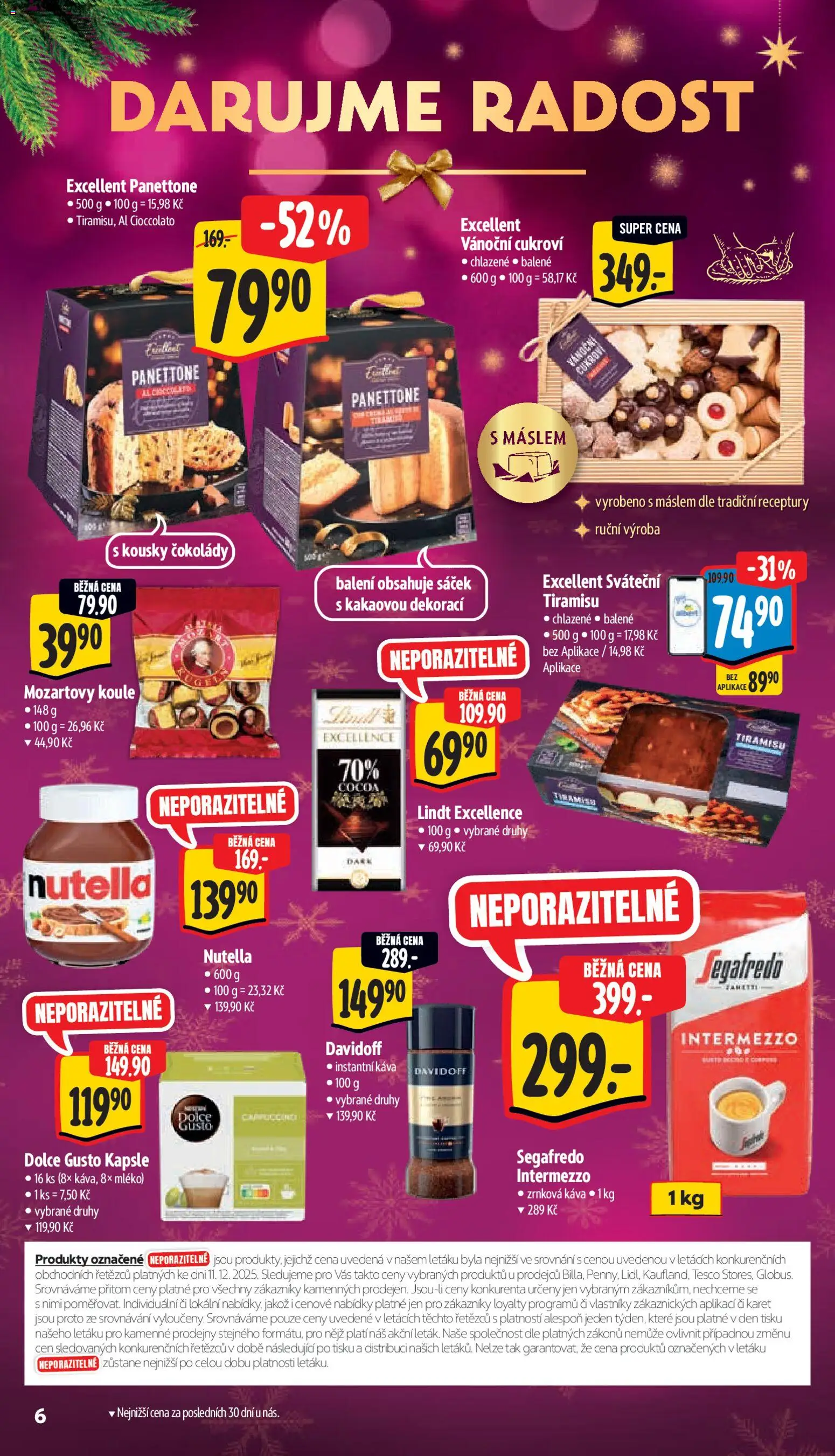 Albert leták - Extra od 22.12.2025 | Strana: 6 | Produkty: Mléko, Zrnková káva, Dolce gusto kapsle, Nutella