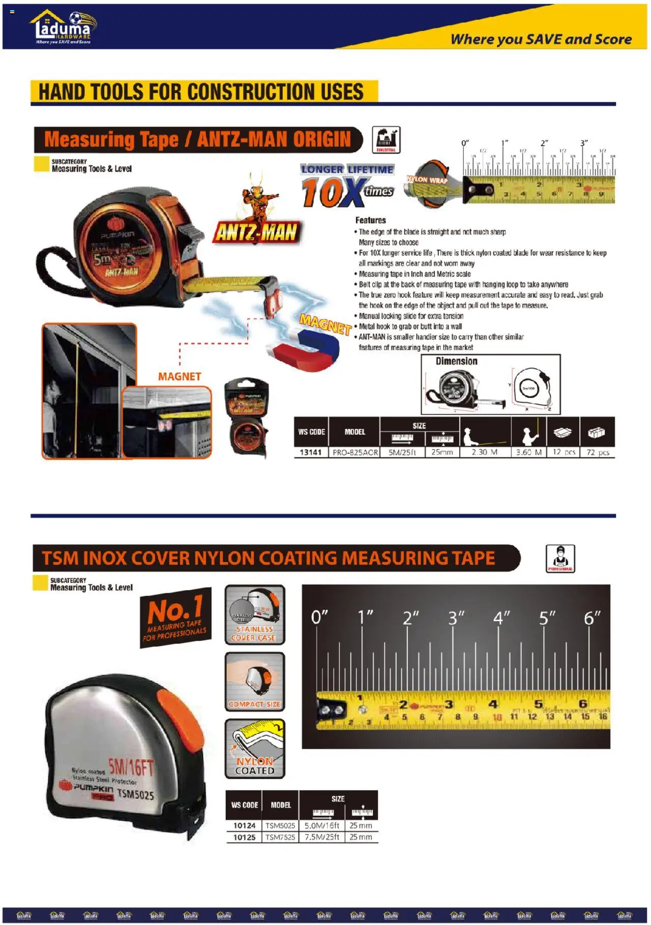 New Laduma Hardware catalogue – valid from 01.06.2024 | Page: 5 | Products: Cover, Belt, Scale, Tape