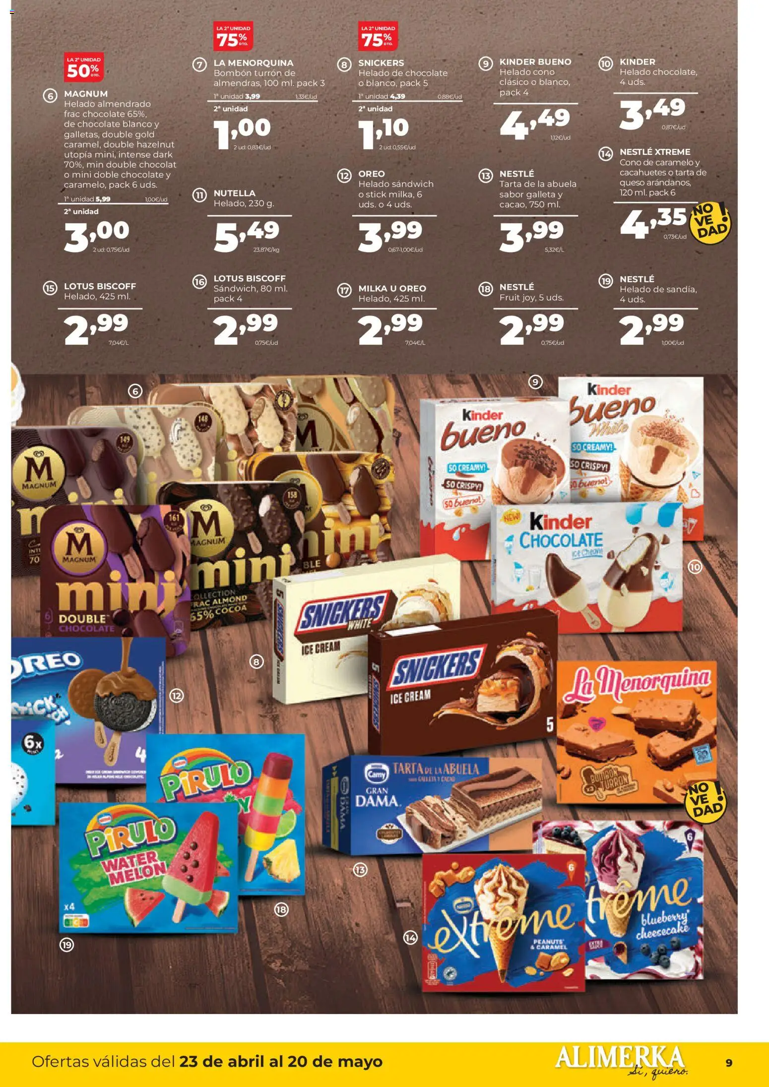 Alimerka folleto Asturias │ válido desde el 23.04.2026 | Página: 11 | Productos: Φορτιστής, Queso, Chocolate, Helado