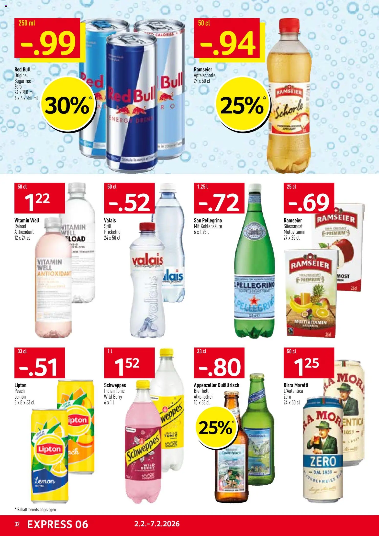 Prodega Aktionen – gültig ab 02.02.2026 | Seite: 32 | Produkte: Red bull, Bier