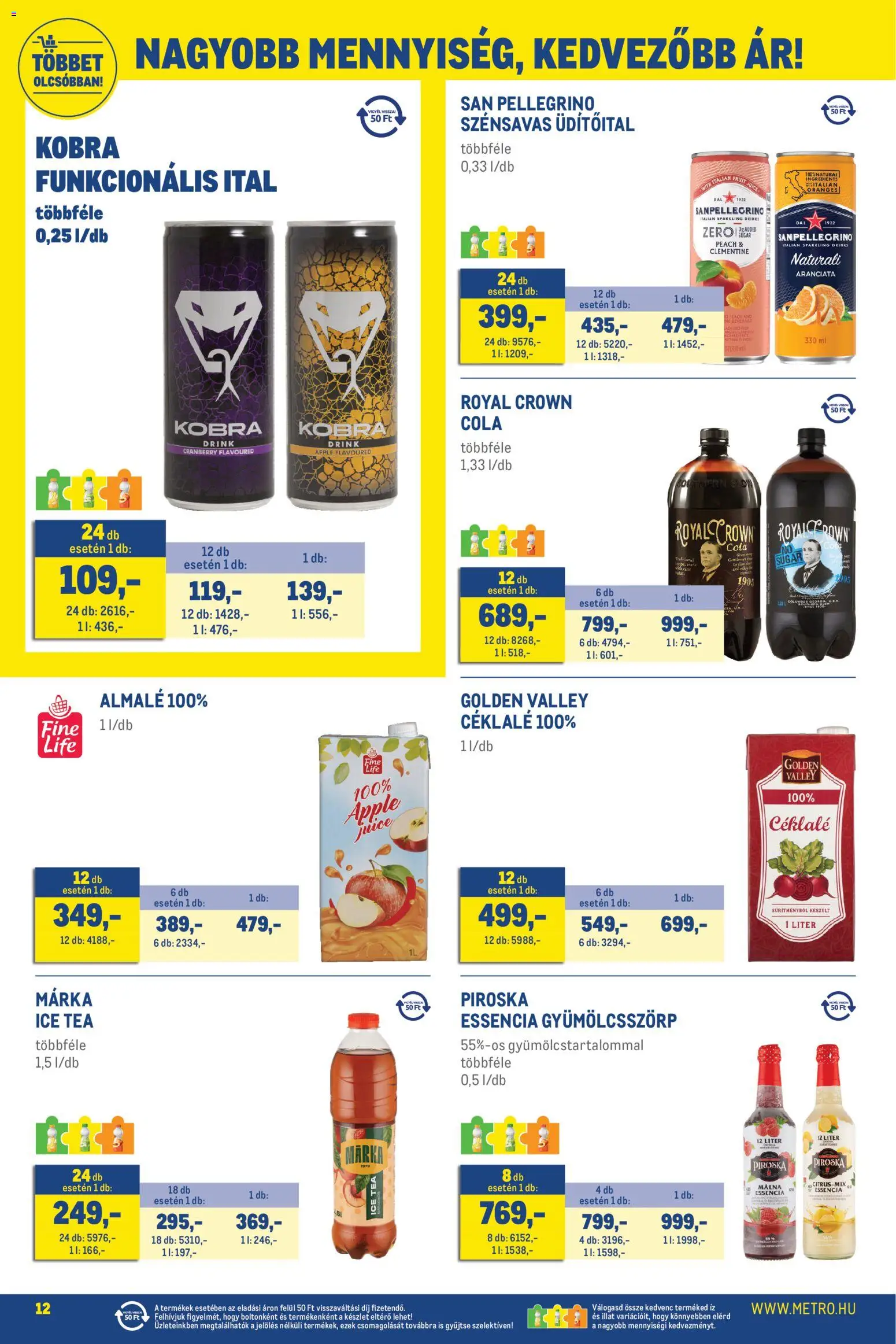 Metro akciós ujság - amely érvényes a következő dátumtól: 02.05.2026 | Oldal: 12 | Termékek: Málna, Ice tea, Almalé, Só