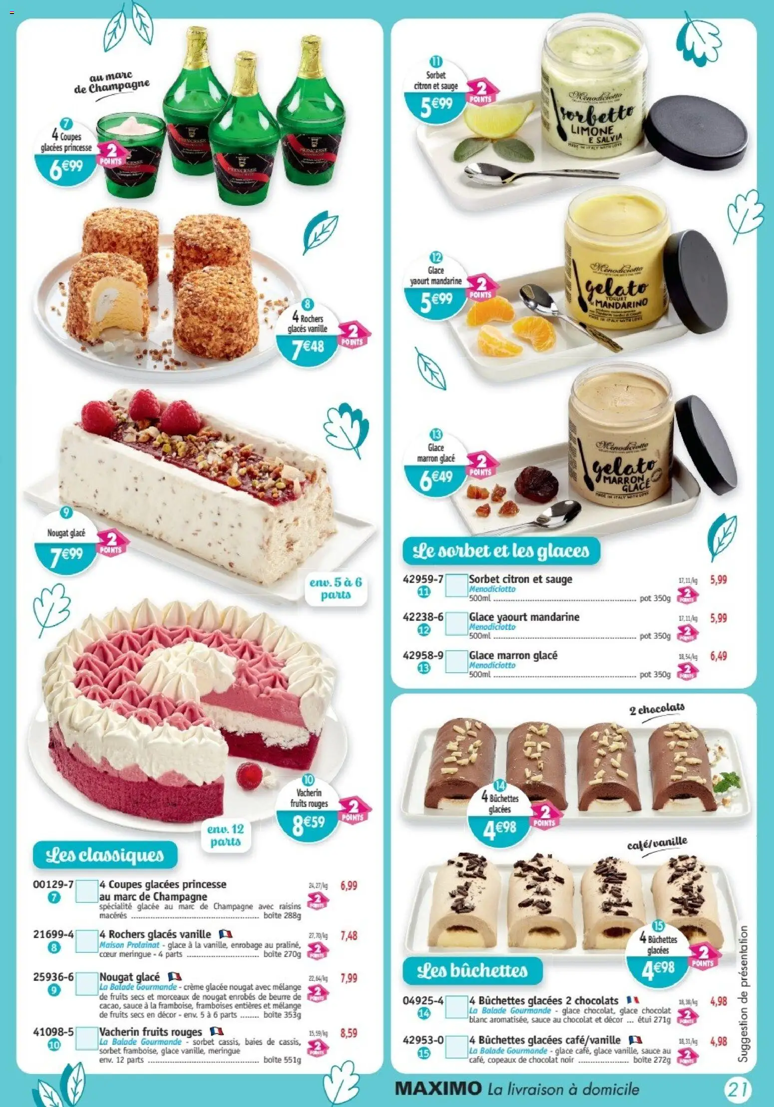 {H1} | Page: 21 | Produits: Glaces, Beurre, Crème, Fruits secs