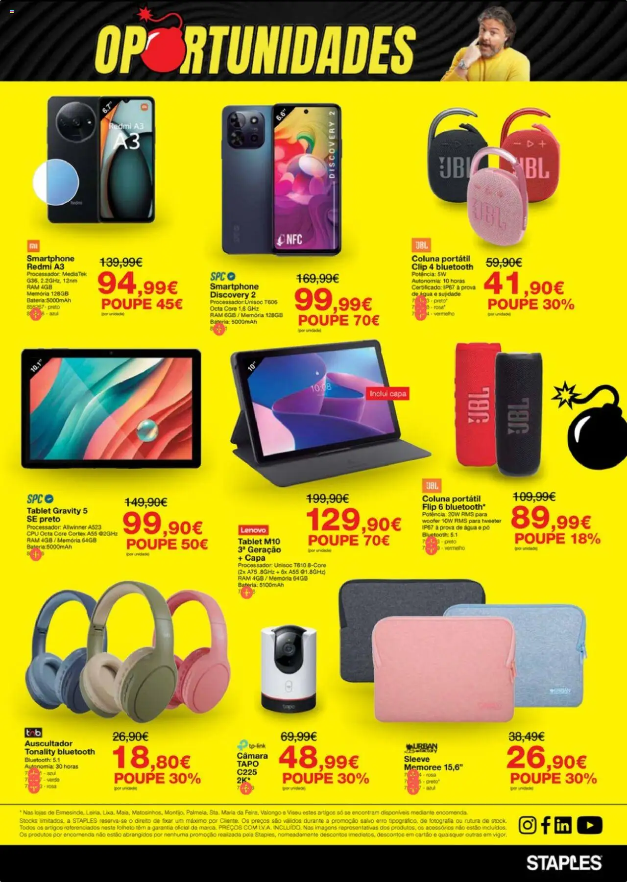 Staples folheto │ válido de 29.09.2025 | Página: 2 | Produtos: Agua, Smartphone, Bateria, Tablet