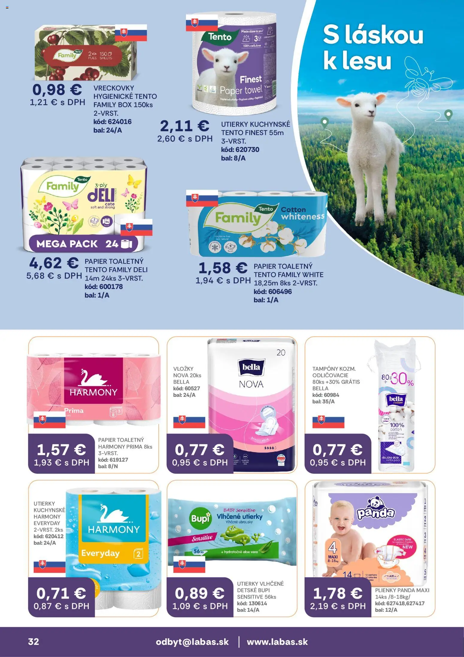 Nové Labaš akcie – leták je platný od 10.04.2026 | Strana: 32 | Produkty: Plienky