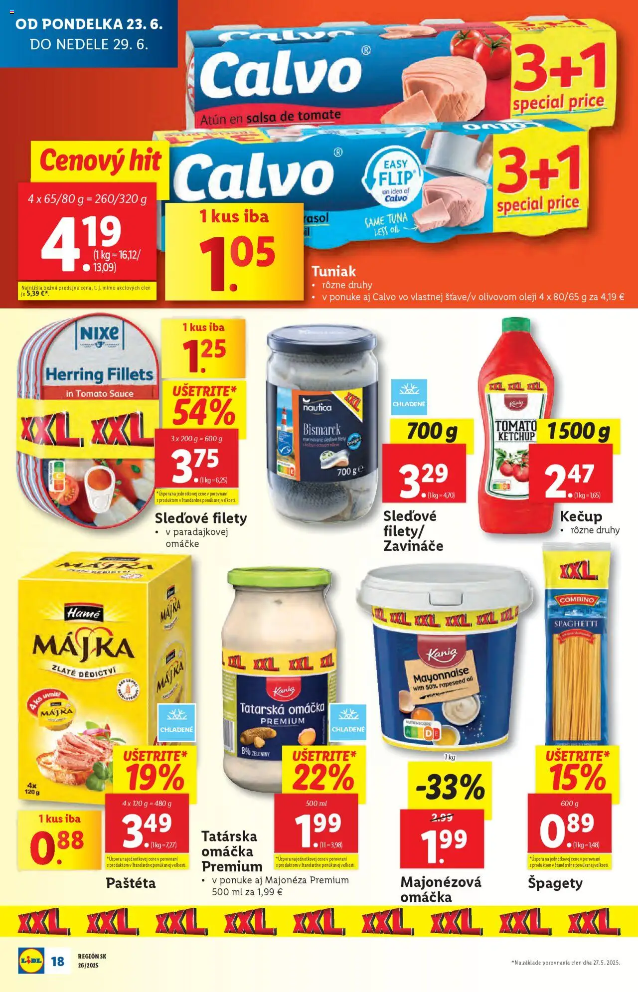 Lidl leták │ platný od 23.06.2025 | Strana: 24 | Produkty: Kečup, Tatárska omáčka, Omáčka, Špagety