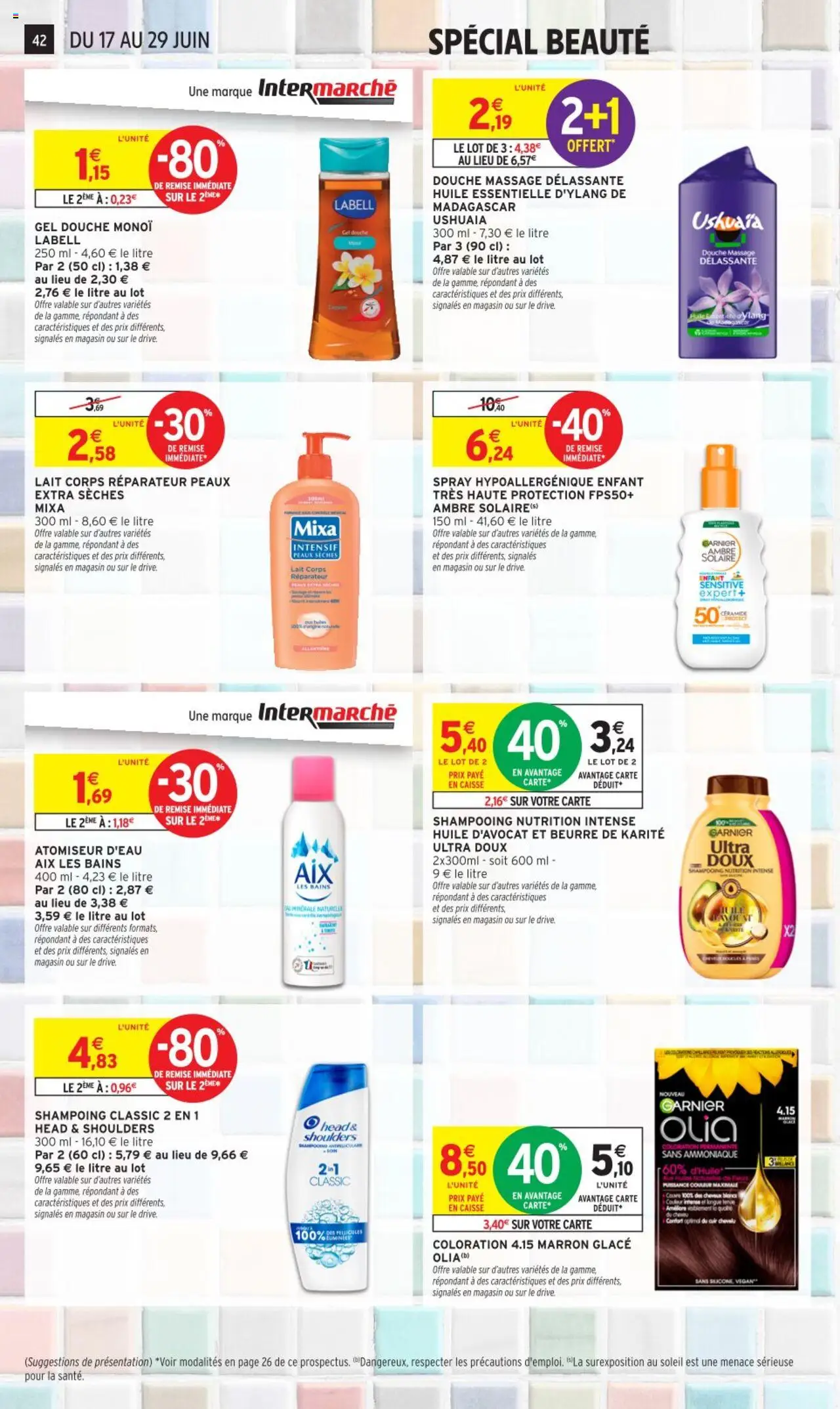  | Page: 42 | Produits: Coloration, Beurre de karité, Gel douche, Lait