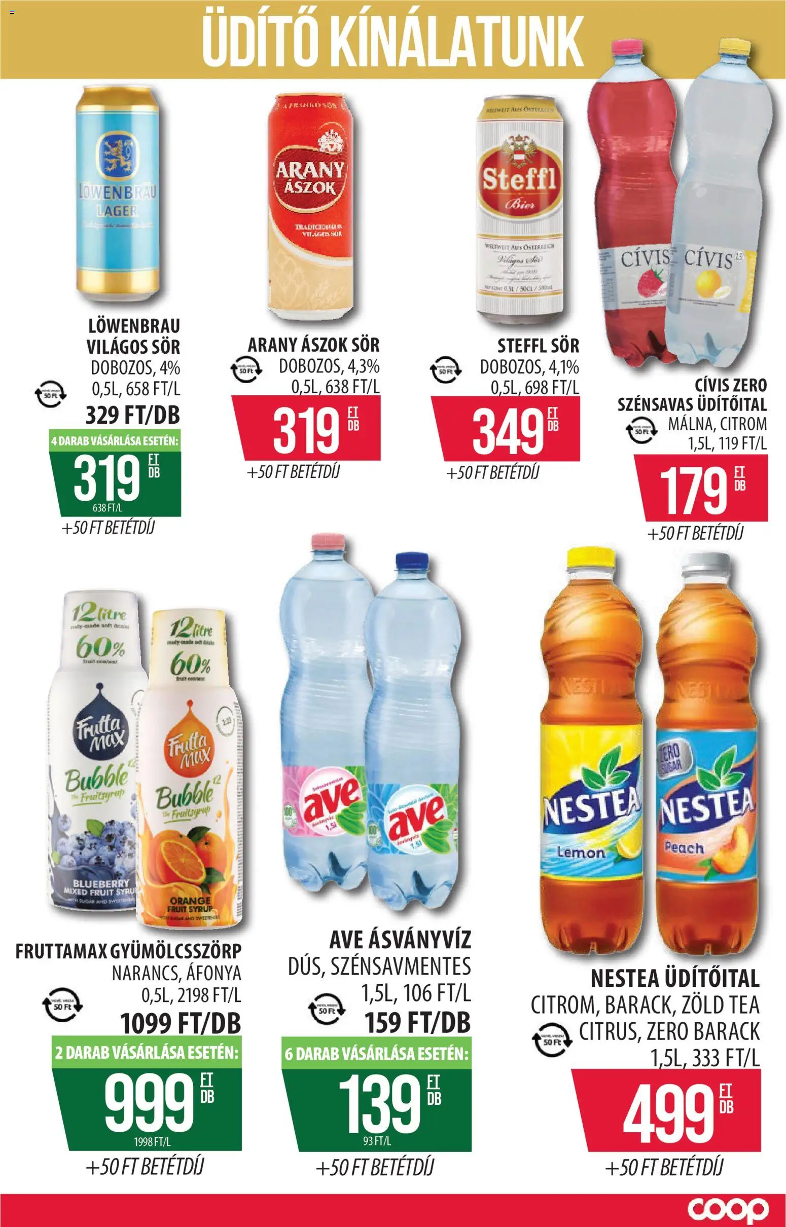 COOP Szolnok akciós ujság - amely érvényes a következő dátumtól: 30.03.2026 | Oldal: 8 | Termékek: Zöld tea, Ásványvíz, Sör, Tea