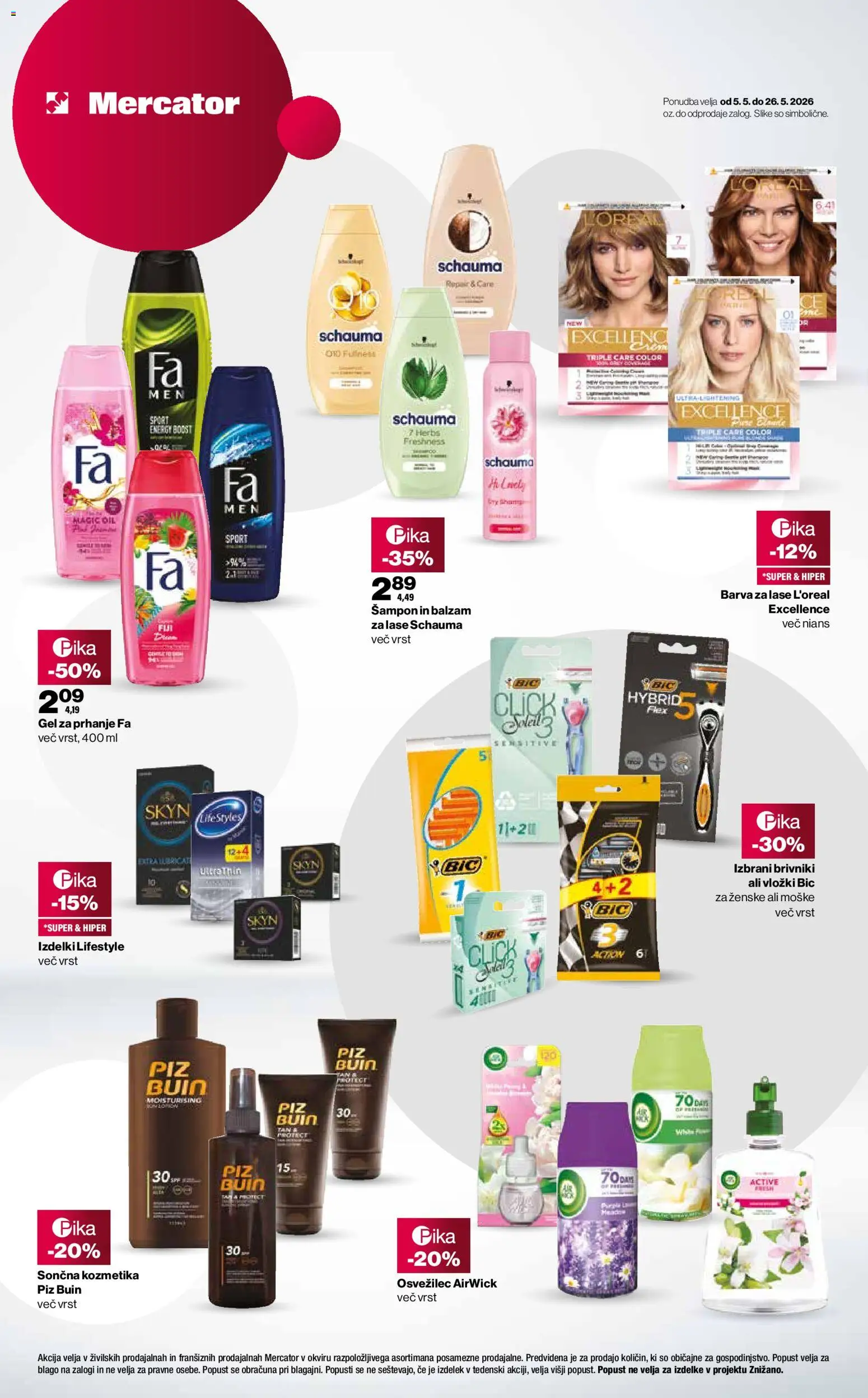 Novi Mercator katalog ponudbe – veljaven od 07.05.2026 | Stran: 4 | Izdelki: Sončna kozmetika, Balzam za lase, Barva za lase, Barva