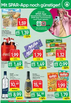 Spar Flugblatt ab 23.10.2025 gültig | Seite: 15 | Produkte: Chips, Gemüse, Milch, Schokolade