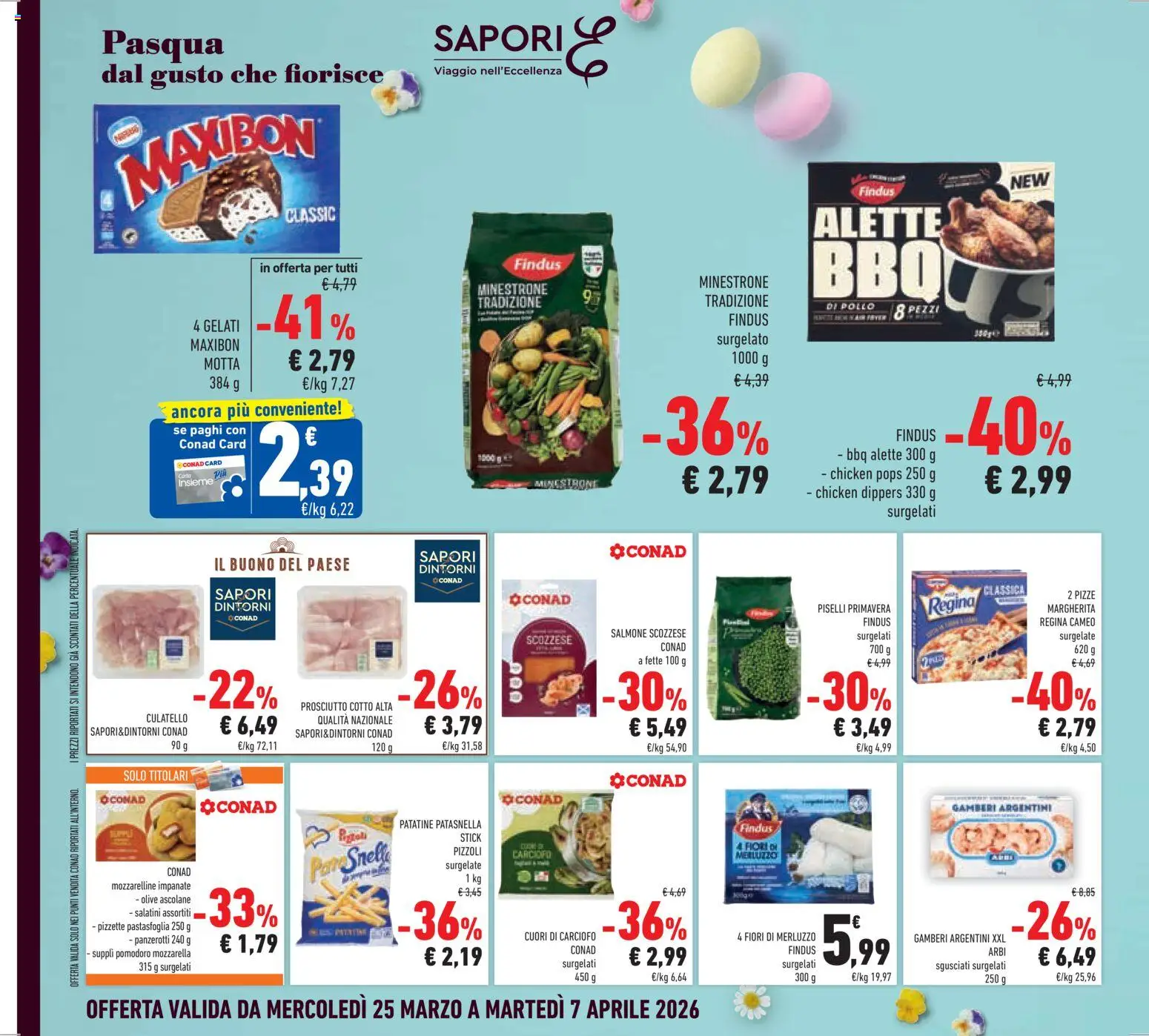 Volantino Conad del 25.03.2026 | Pagina: 24 | Prodotti: Pizza, Pollo, Mozzarella, Prosciutto