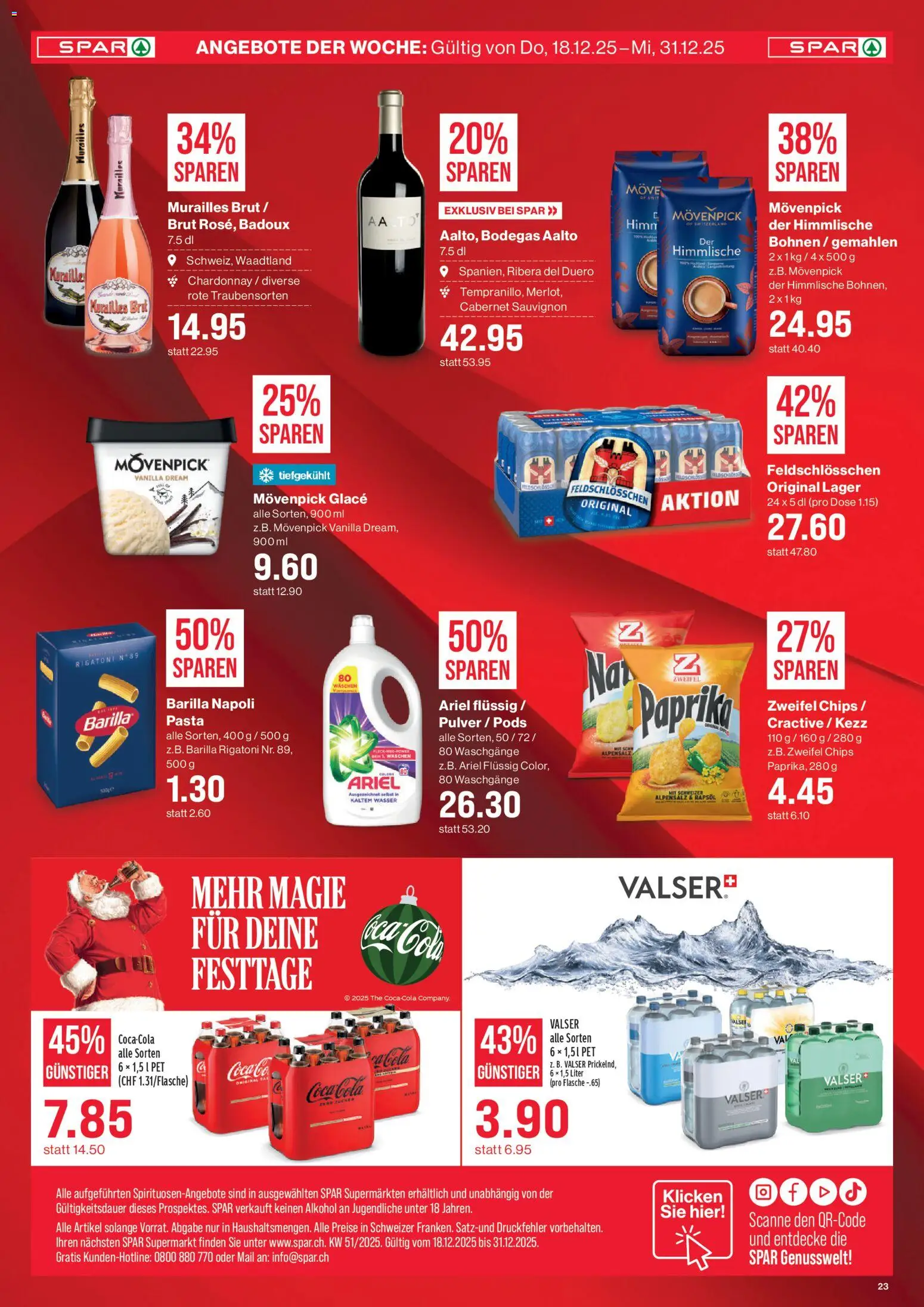 SPAR Aktionen – gültig ab 18.12.2025 | Seite: 23 | Produkte: Barilla, Rapsöl, Pulver, Pasta