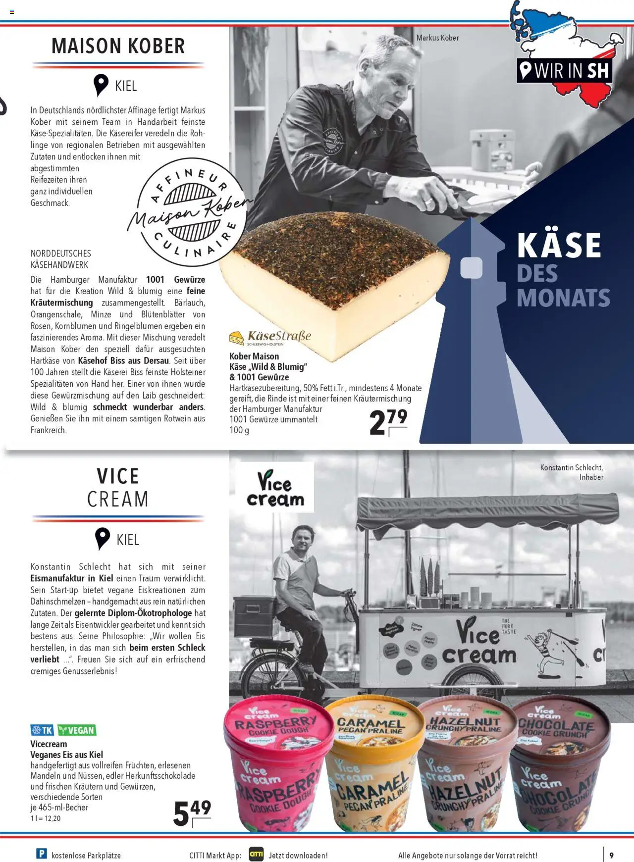 CITTI Markt Prospekt 	 – gültig ab 24.09.2025 | Seite: 9 | Produkte: Käse, Mandeln, Gewürze, Eis