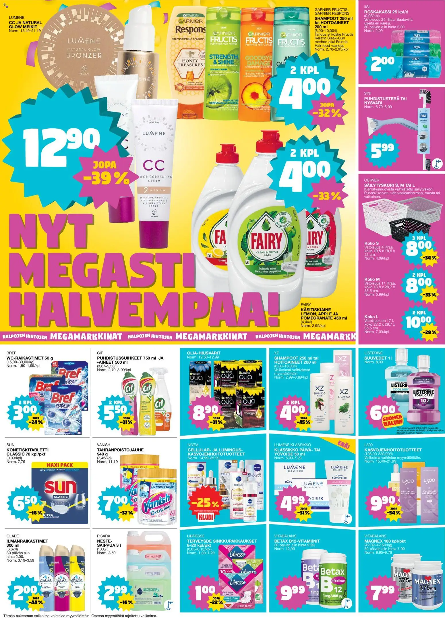 Tokmanni tarjoukset – voimassa 06.04.2026 alkaen | Sivu: 8 | Tuotteet: Shampoo, Yövoide, Suuvesi, Bronzer