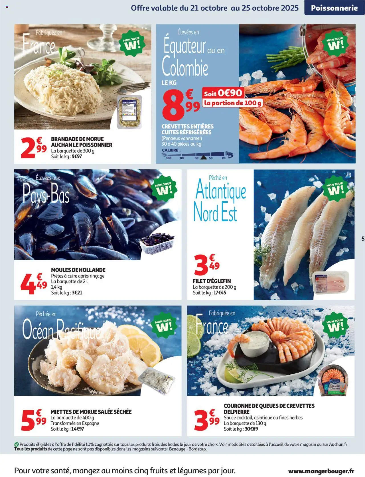 {H1} | Page: 5 | Produits: Moules de hollande, Poissonnerie, Crevettes, Morue